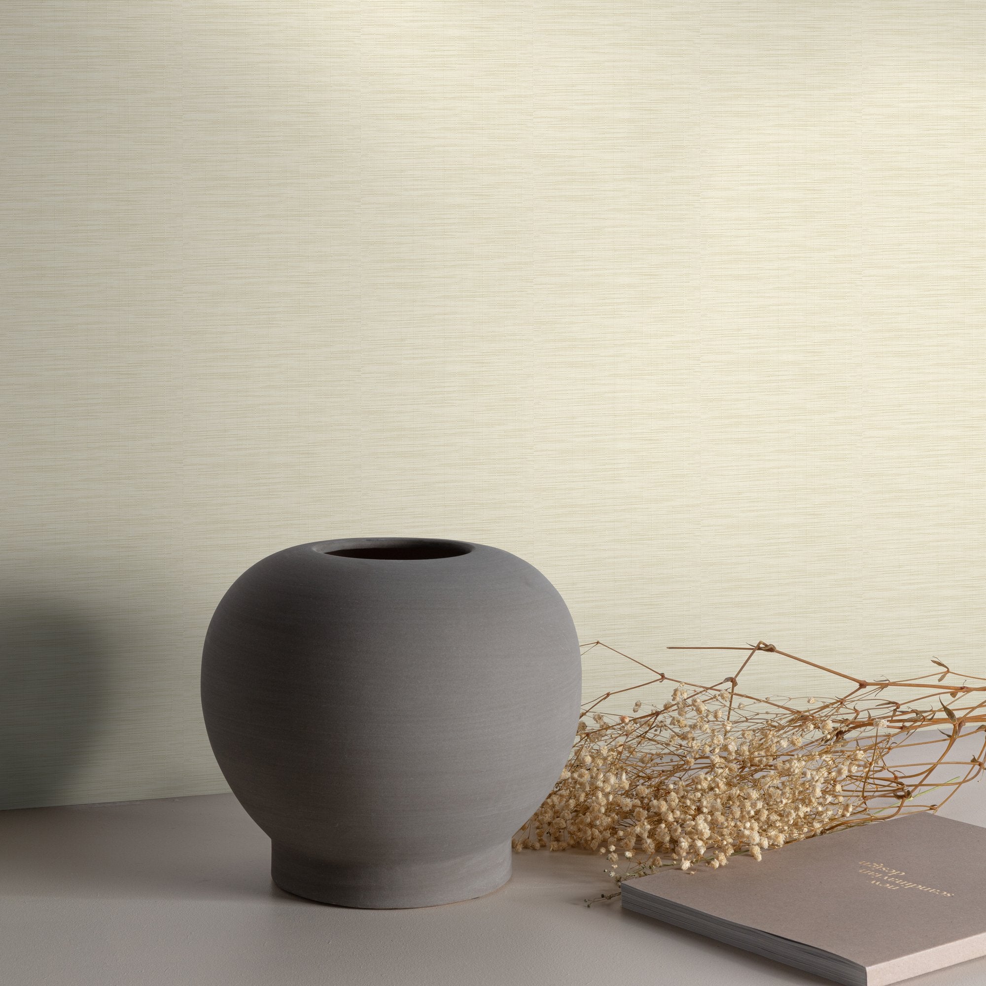 Textile Plain Wallpaper in beige color - pattern number A80301 - by Grandeco in the Structured Walls collection