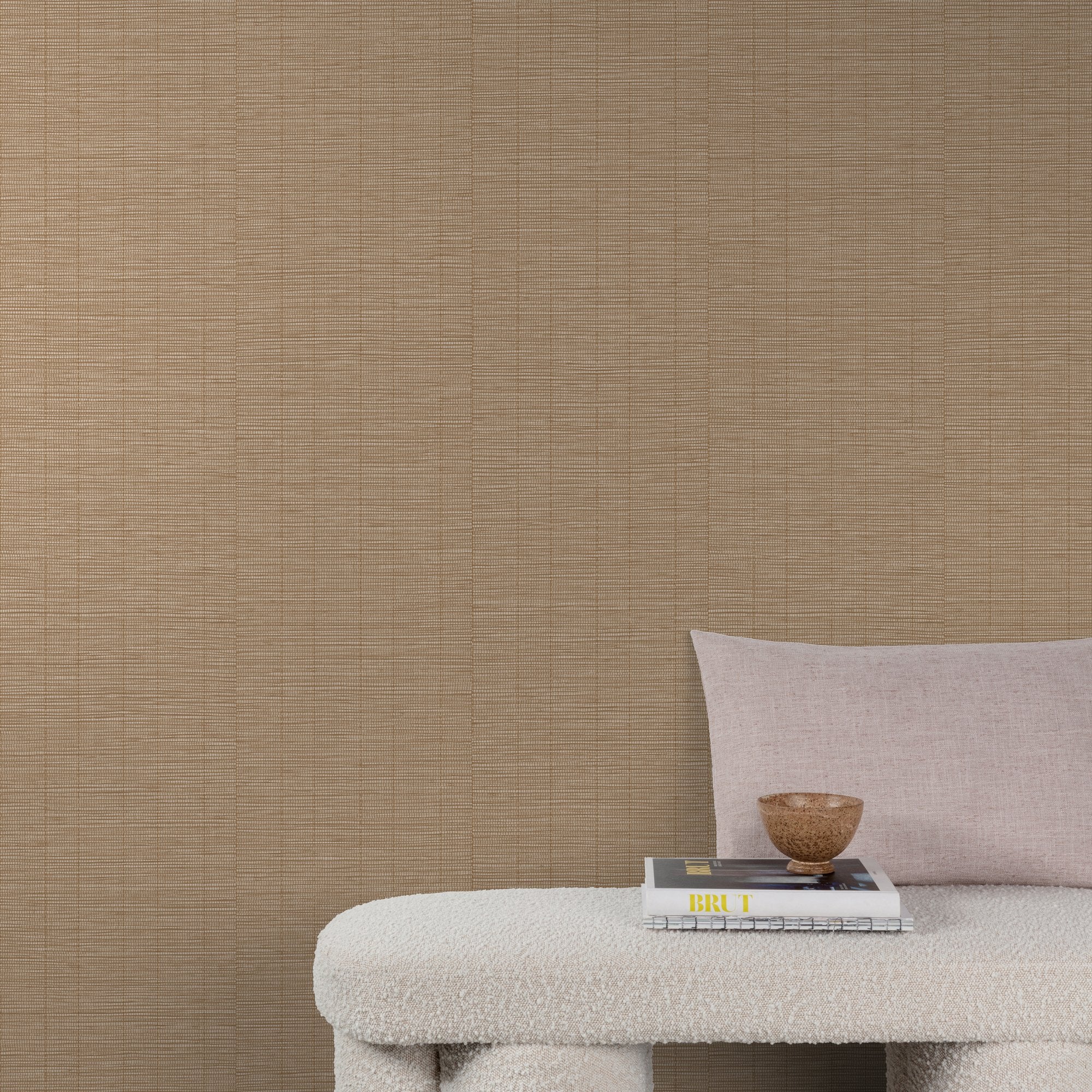 Textile Plain Wallpaper in orange color - pattern number A80304 - by Grandeco in the Structured Walls collection