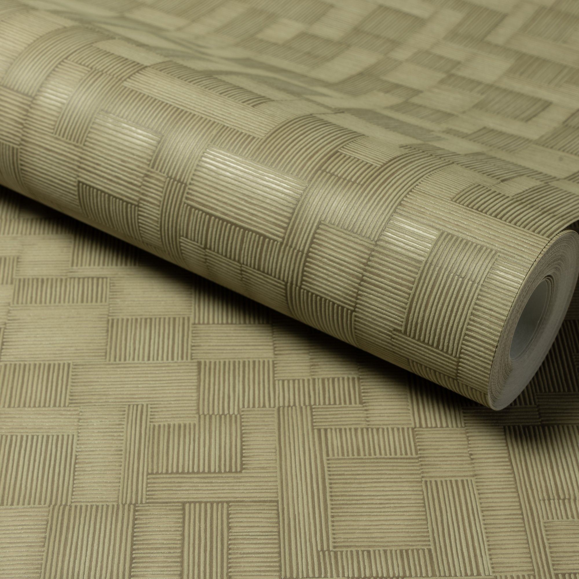 Geometric All-over Wallpaper in green color - pattern number A85202 - by Grandeco in the Structured Walls collection