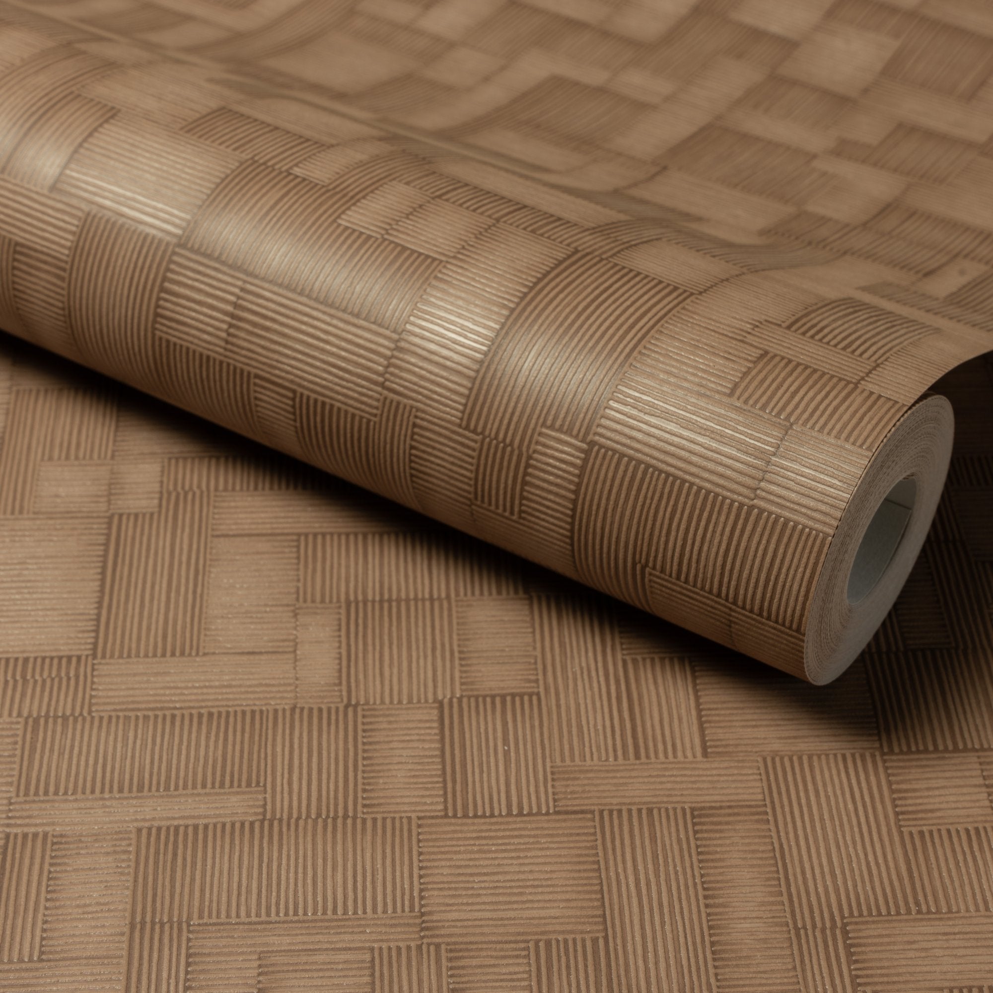 Geometric All-over Wallpaper in brown color - pattern number A85204 - by Grandeco in the Structured Walls collection