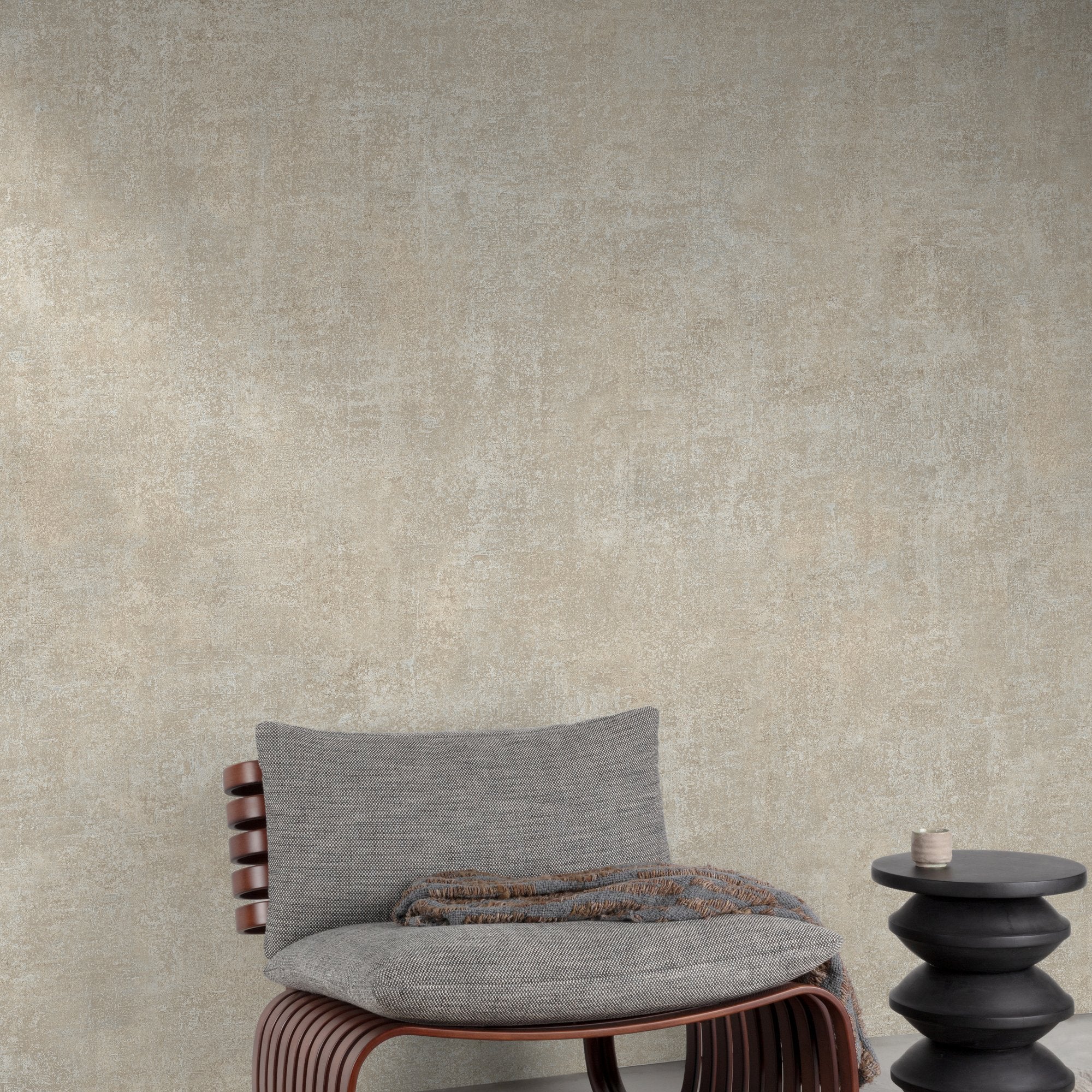Authentic Plaster Plain Wallpaper in beige color - pattern number A85402 - by Grandeco in the Structured Walls collection