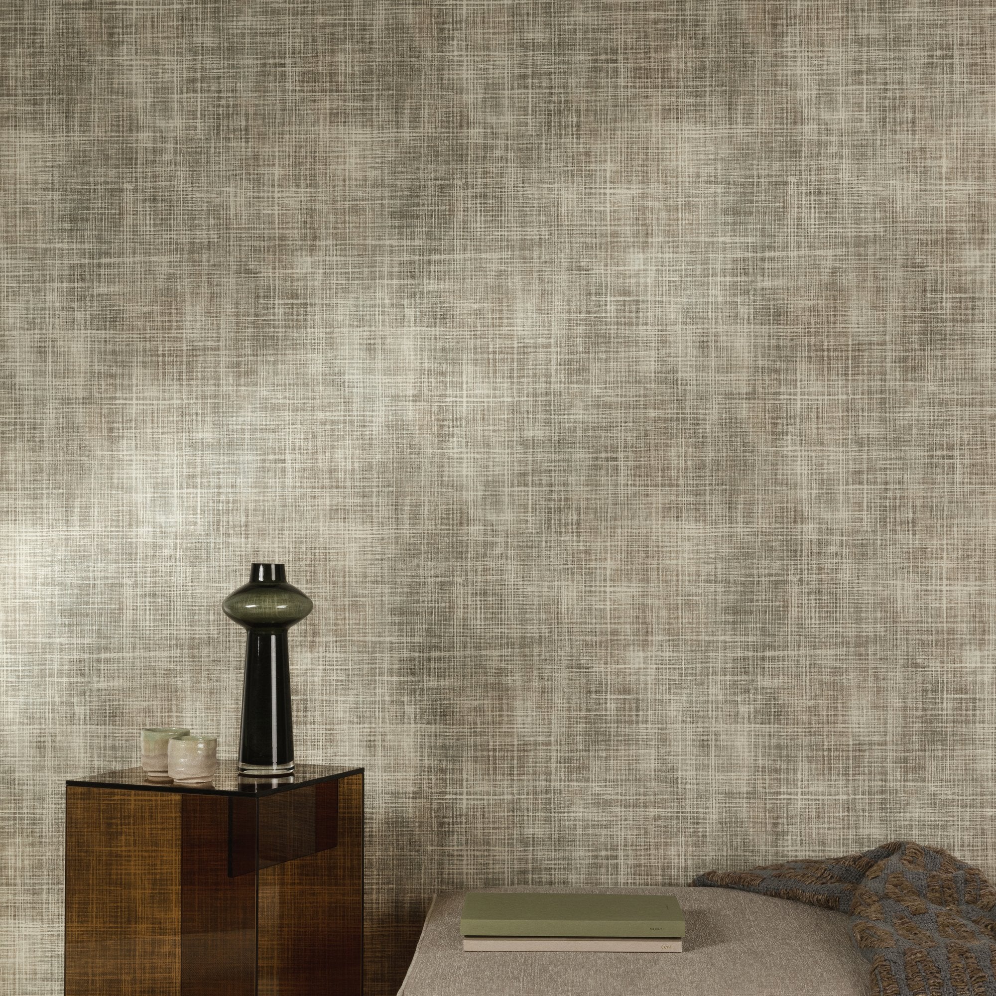 Textile Plain Wallpaper in black color - pattern number A85503 - by Grandeco in the Structured Walls collection