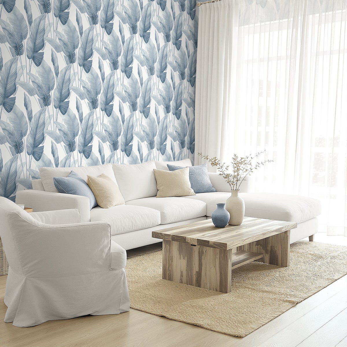 Mantra Wallpaper in rainy sky color - pattern number AG60002 - by Seabrook in the Bali Tropical collection
