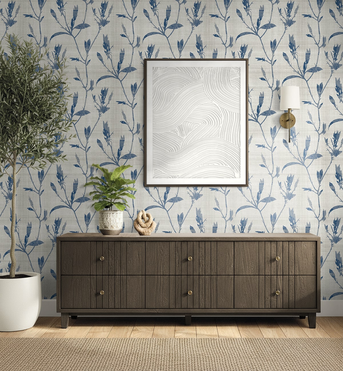 Banyu Wallpaper in ocean color - pattern number AG60602 - by Seabrook in the Bali Tropical collection