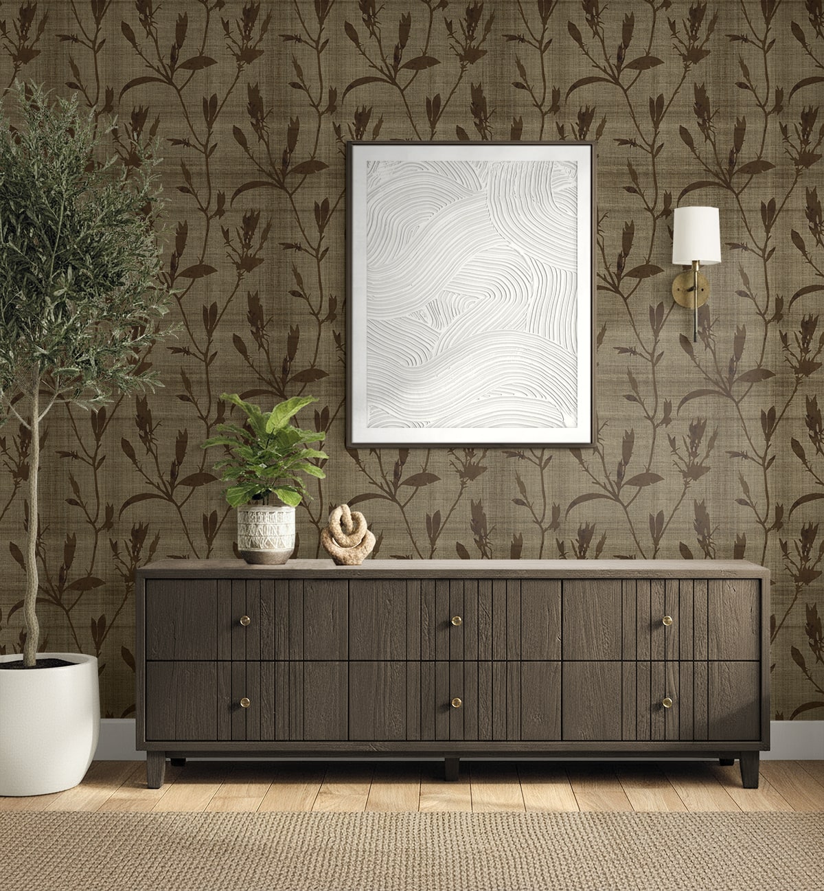 Banyu Wallpaper in hazel color - pattern number AG60606 - by Seabrook in the Bali Tropical collection