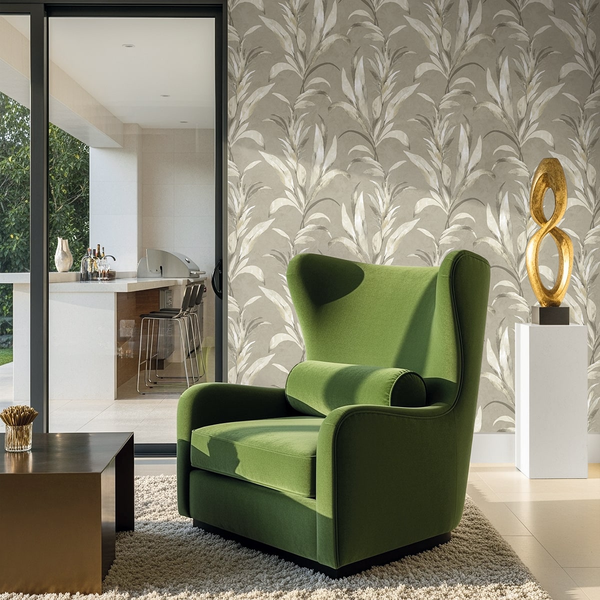 Padma Wallpaper in natural color - pattern number AG60705 - by Seabrook in the Bali Tropical collection