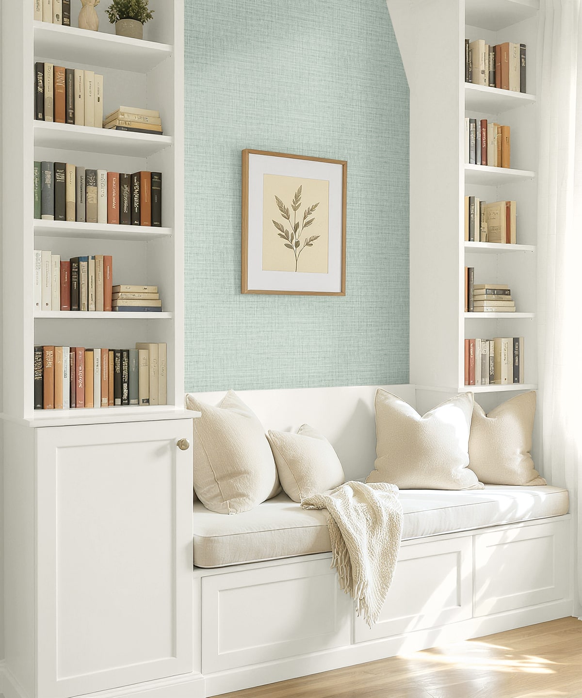 Surya Wallpaper in cool grass color - pattern number AG61004 - by Seabrook in the Bali Tropical collection