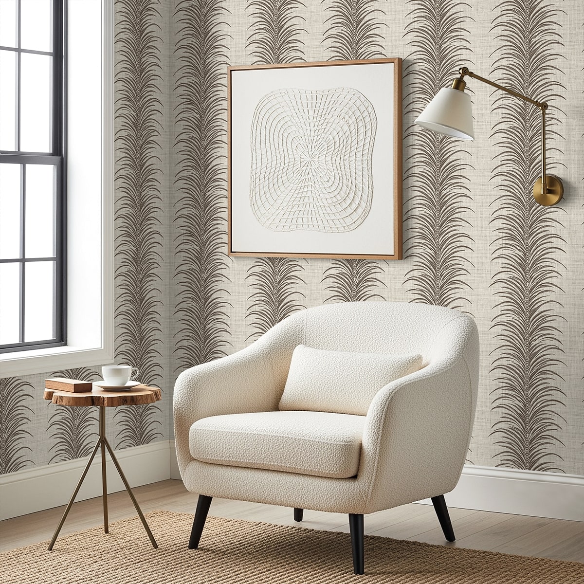 Aruna Wallpaper in black coffee color - pattern number AG61106 - by Seabrook in the Bali Tropical collection