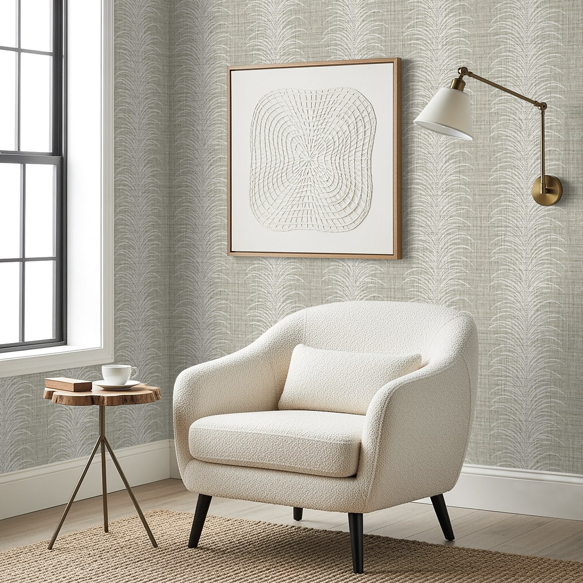 Aruna Wallpaper in stone color - pattern number AG61108 - by Seabrook in the Bali Tropical collection