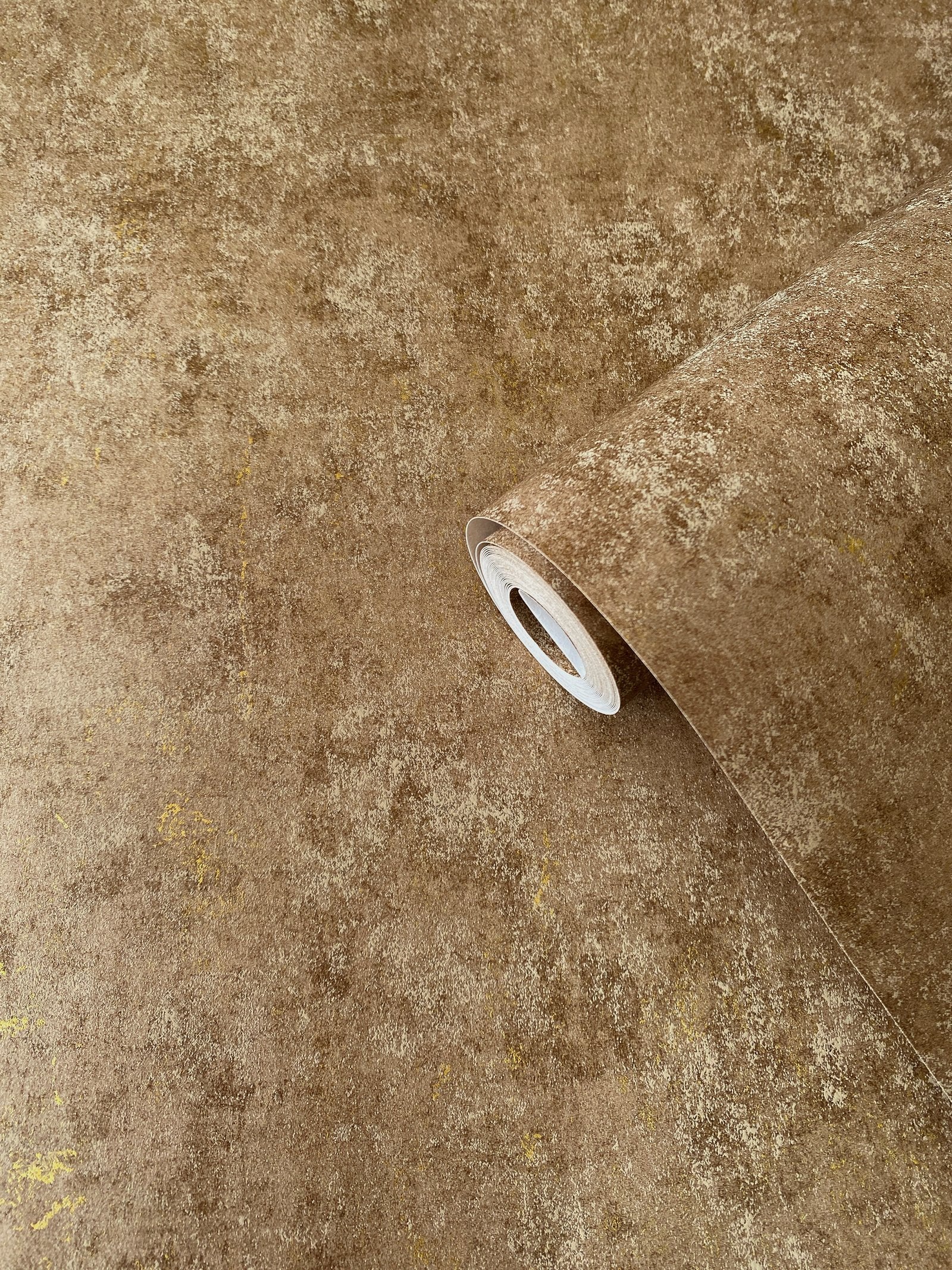 Metallic Plaster wallpaper in bronze brown color - pattern number AM22009-5 - by Galerie in the Elegance collection