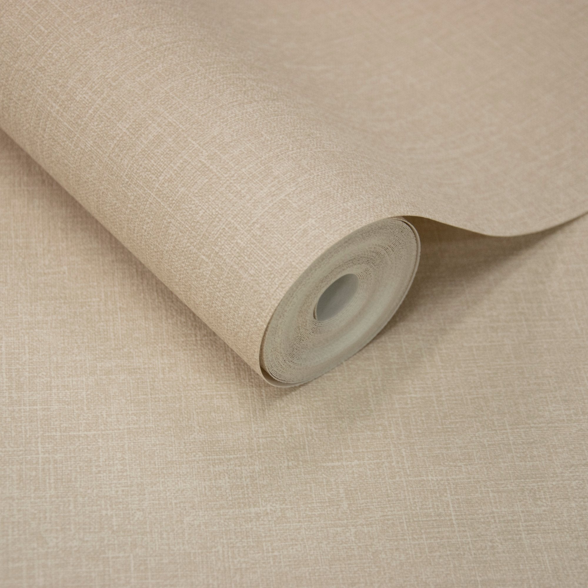 Textile Plain Wallpaper in beige color - pattern number AT1007 - by Grandeco in the Atmosphere collection