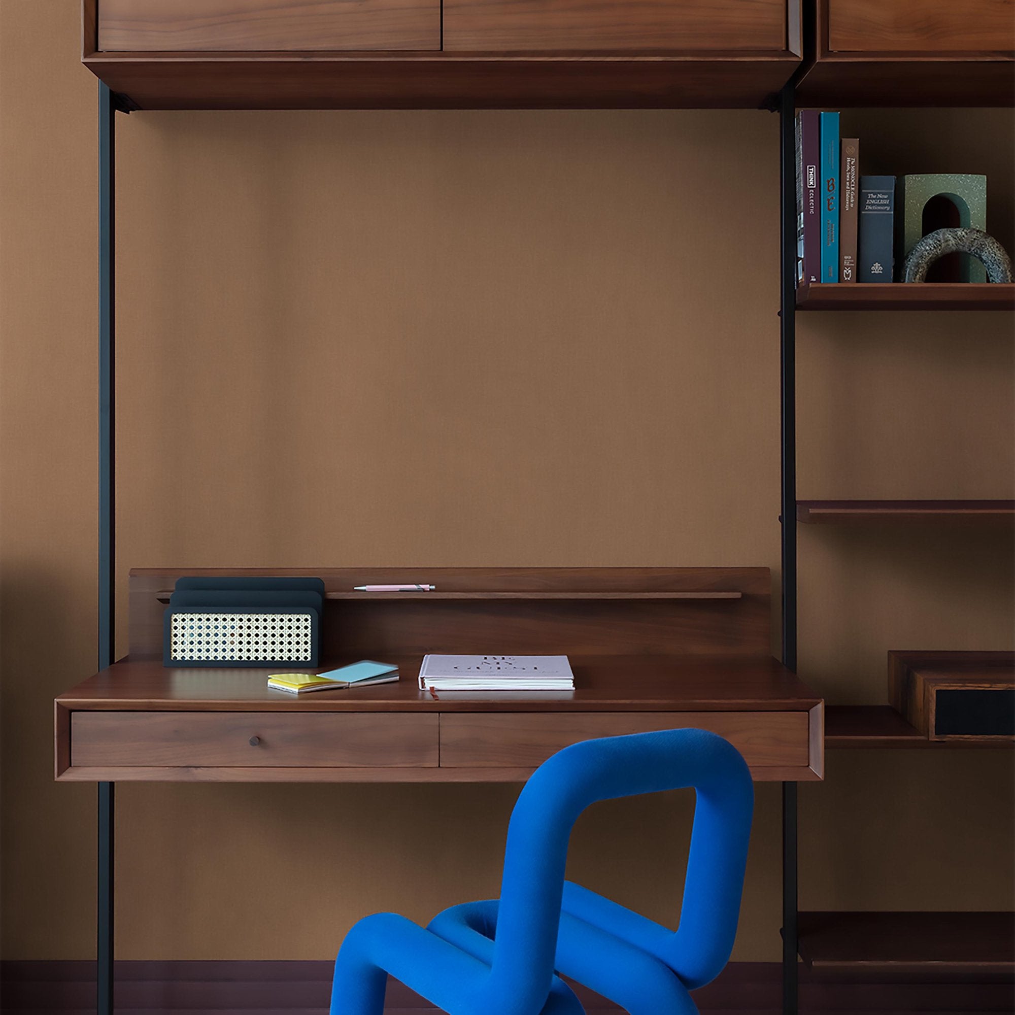 Textile Plain Wallpaper in orange color - pattern number AT1020 - by Grandeco in the Atmosphere collection