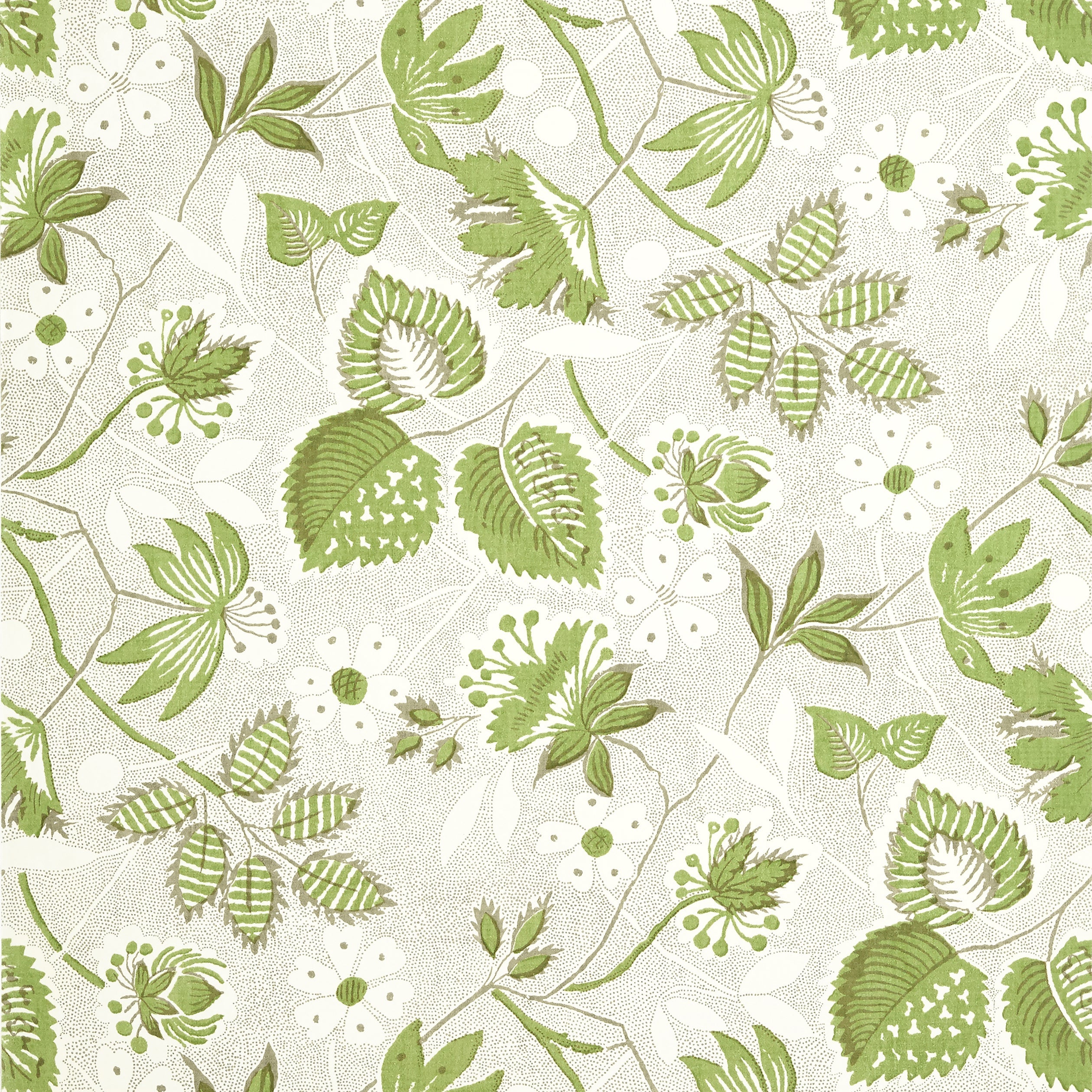 Indienne Hazel wallpaper in green and beige color - pattern number AT15118 - by Anna French in the Antilles collection