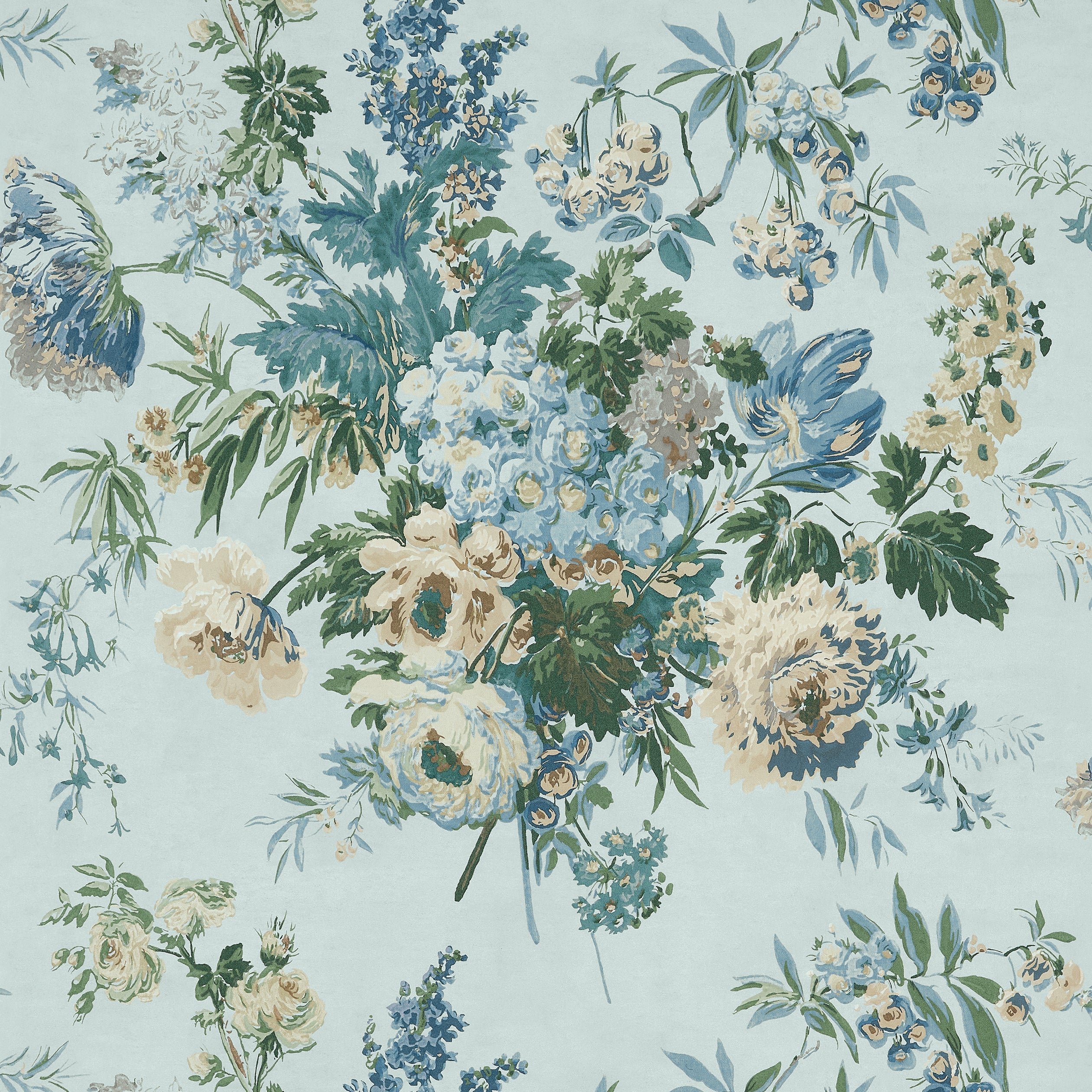 Garden Club fabric in blue color - pattern number AT16134 - by Anna French in the Belvedere collection