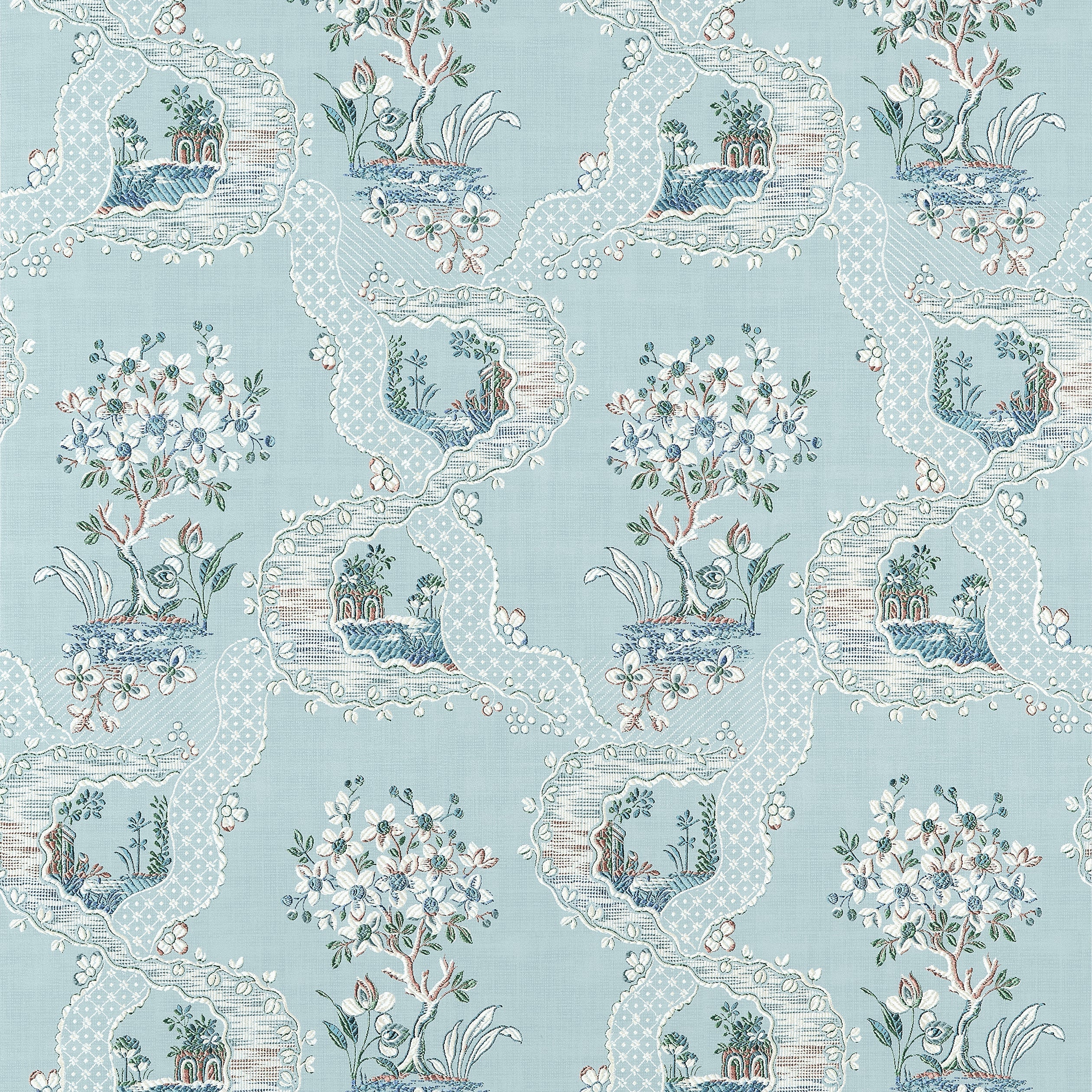 Antoinette fabric in blue color - pattern number AT16156 - by Anna French in the Belvedere collection