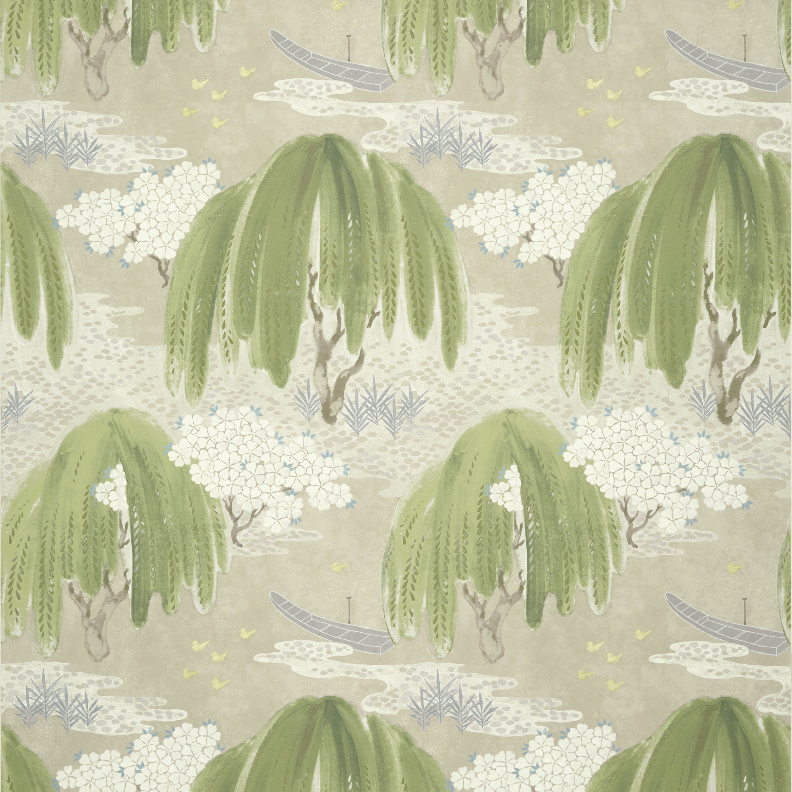 Willow Tree fabric in beige color - pattern number AT23106 - by Anna French in the Willow Tree collection