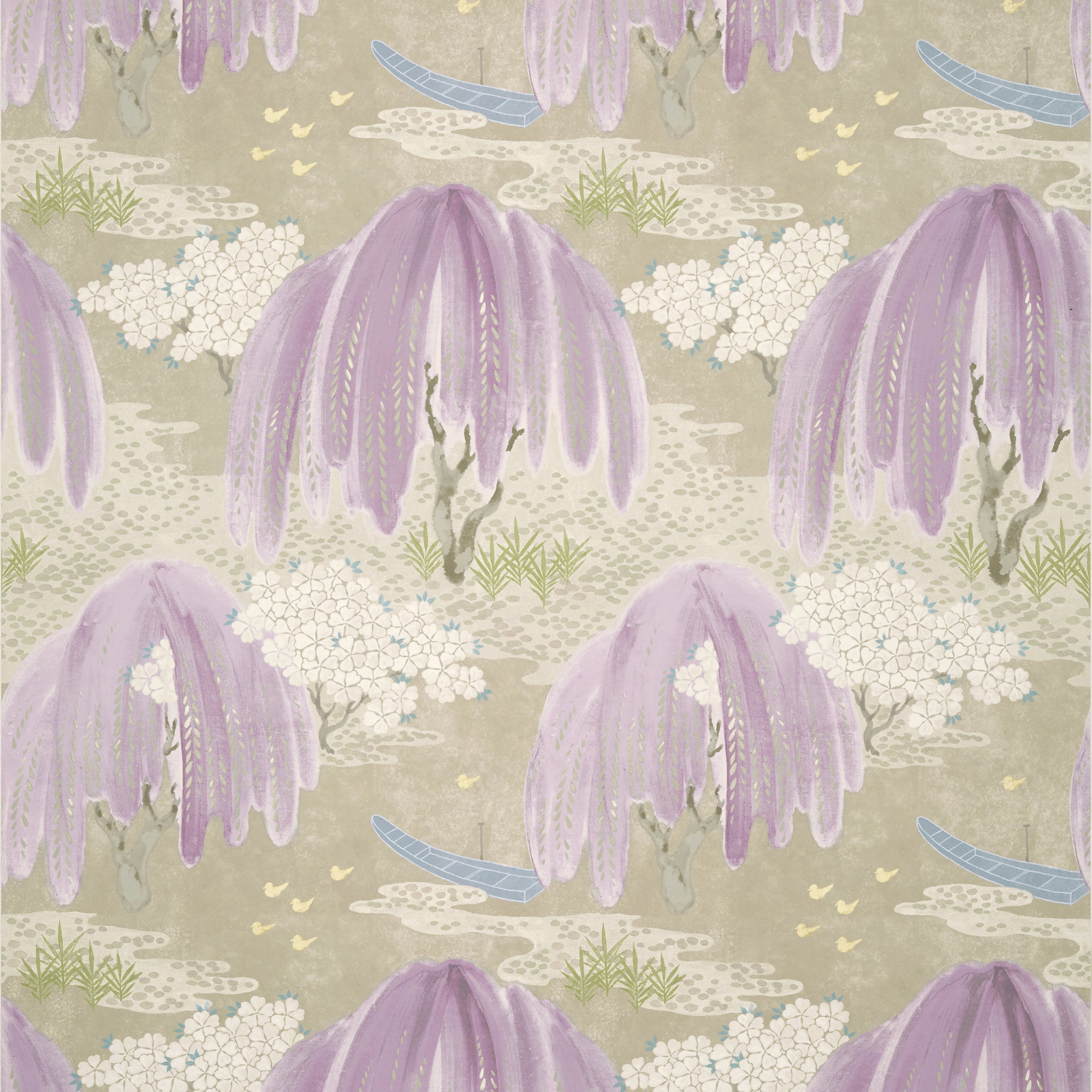 Willow Tree fabric in lavender color - pattern number AT23107 - by Anna French in the Willow Tree collection