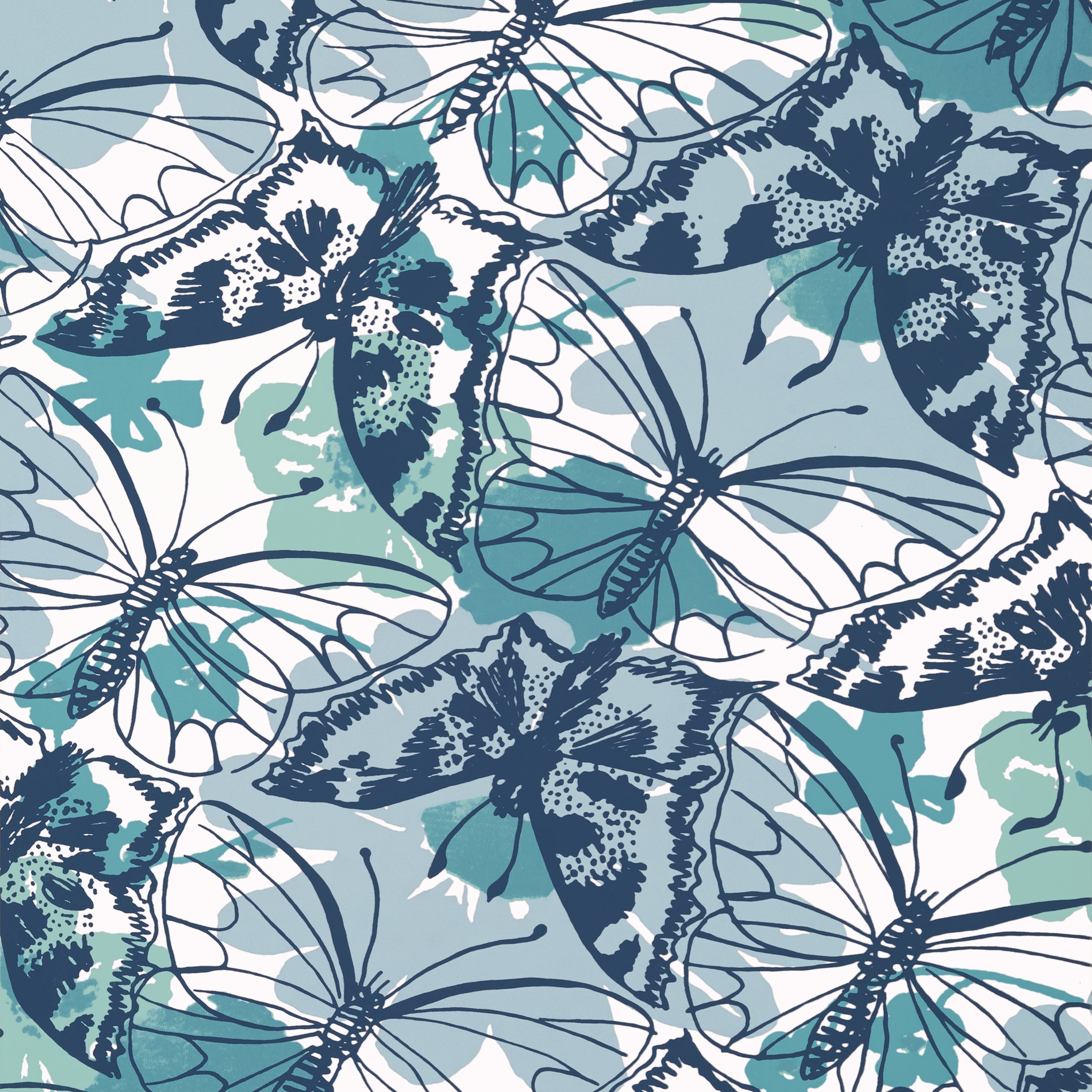 Paxton fabric in blue color - pattern number AT23175 - by Anna French in the Willow Tree collection