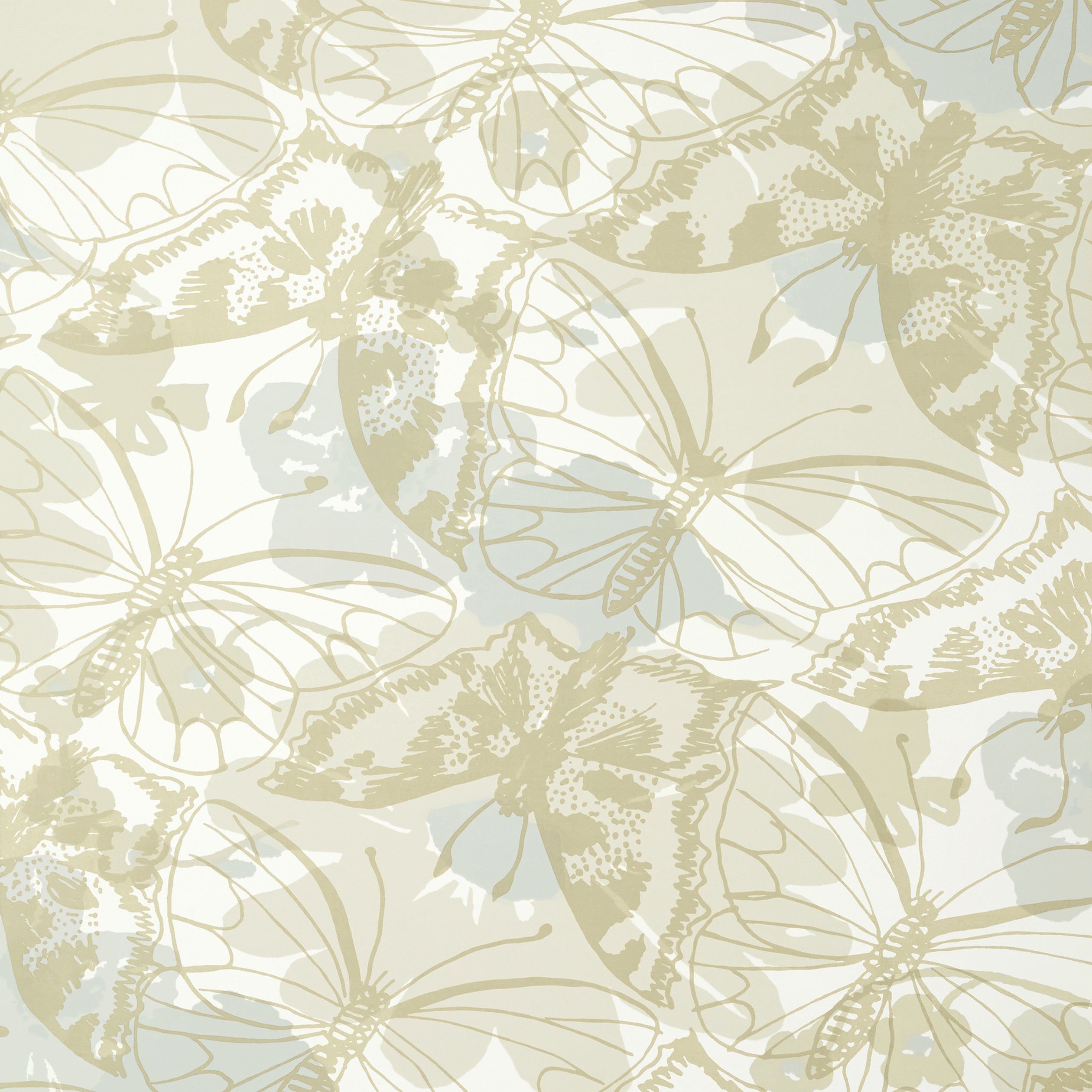 Paxton fabric in metallic on neutral color - pattern number AT23178 - by Anna French in the Willow Tree collection