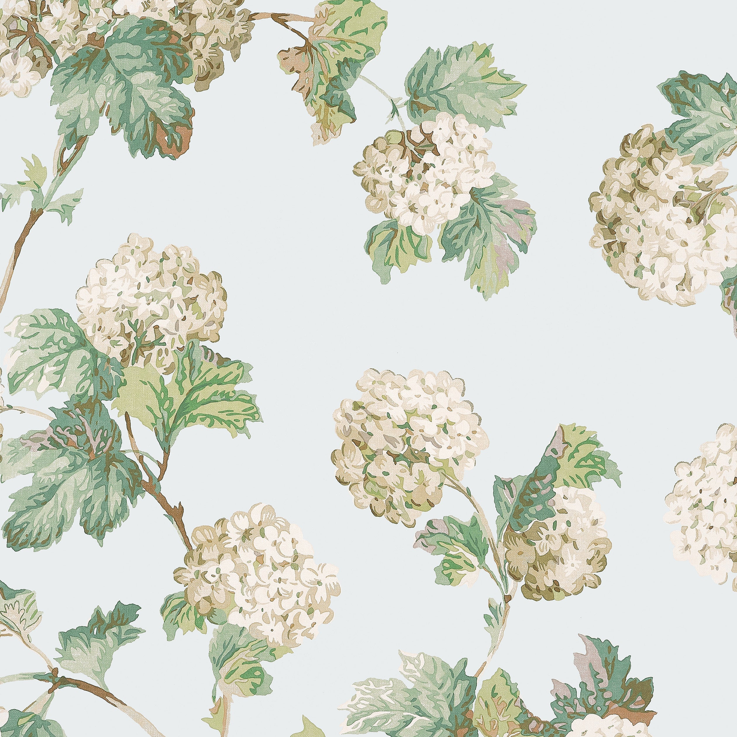 Sussex Hydrangea wallpaper in soft blue color - pattern number AT57845 - by Anna French in the Bristol collection