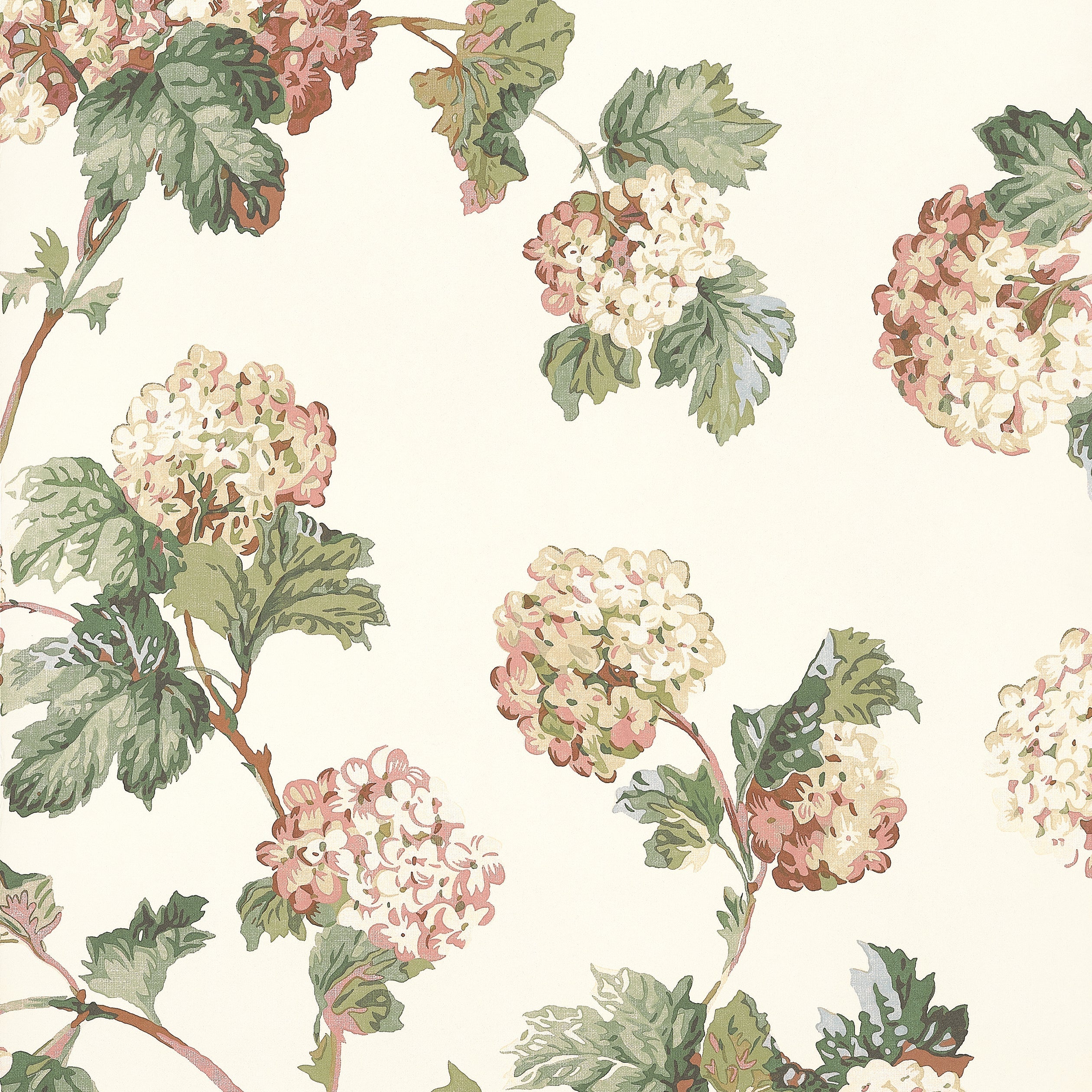 Sussex Hydrangea wallpaper in soft gold color - pattern number AT57848 - by Anna French in the Bristol collection