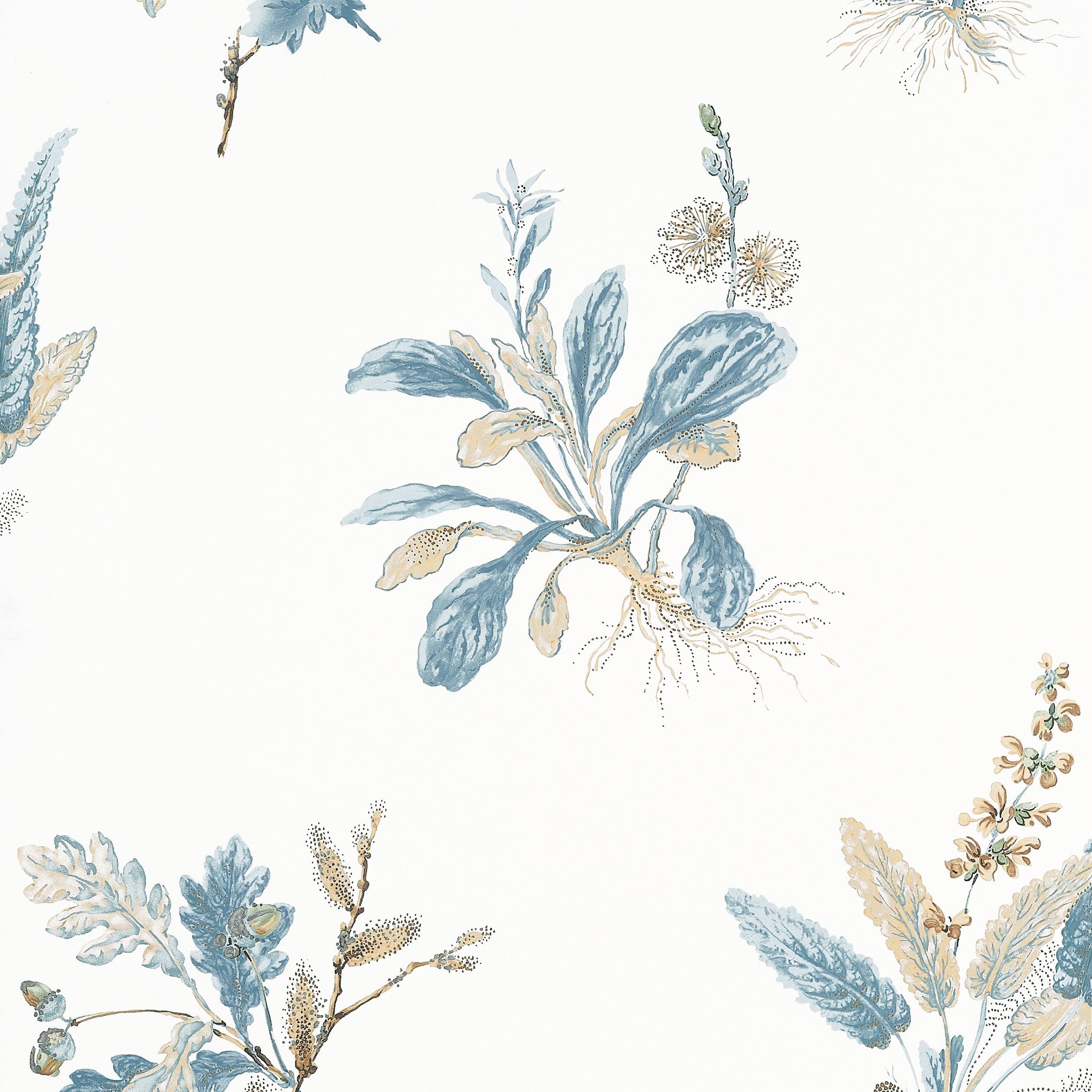 Woodland fabric in beige and soft blue color - pattern number AT57850 - by Anna French in the Bristol collection
