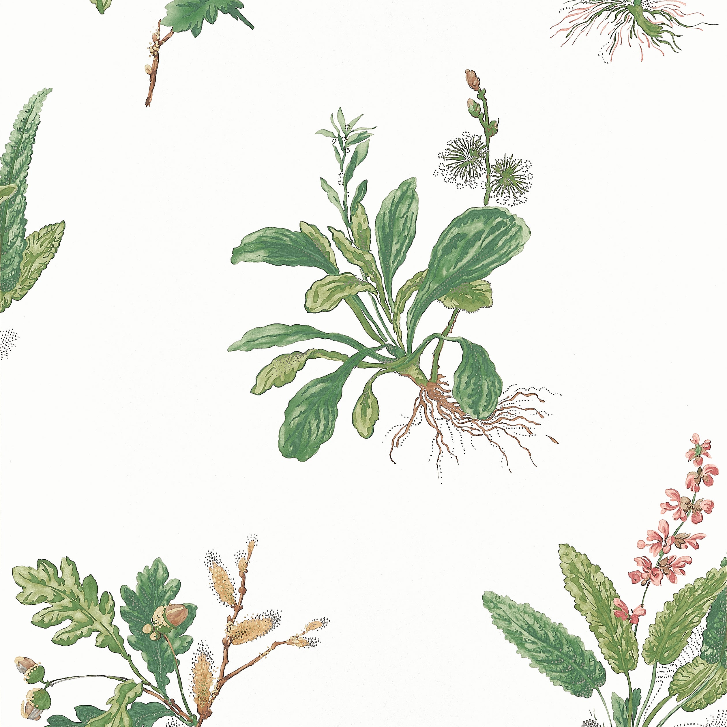 Woodland fabric in green and blush color - pattern number AT57852 - by Anna French in the Bristol collection