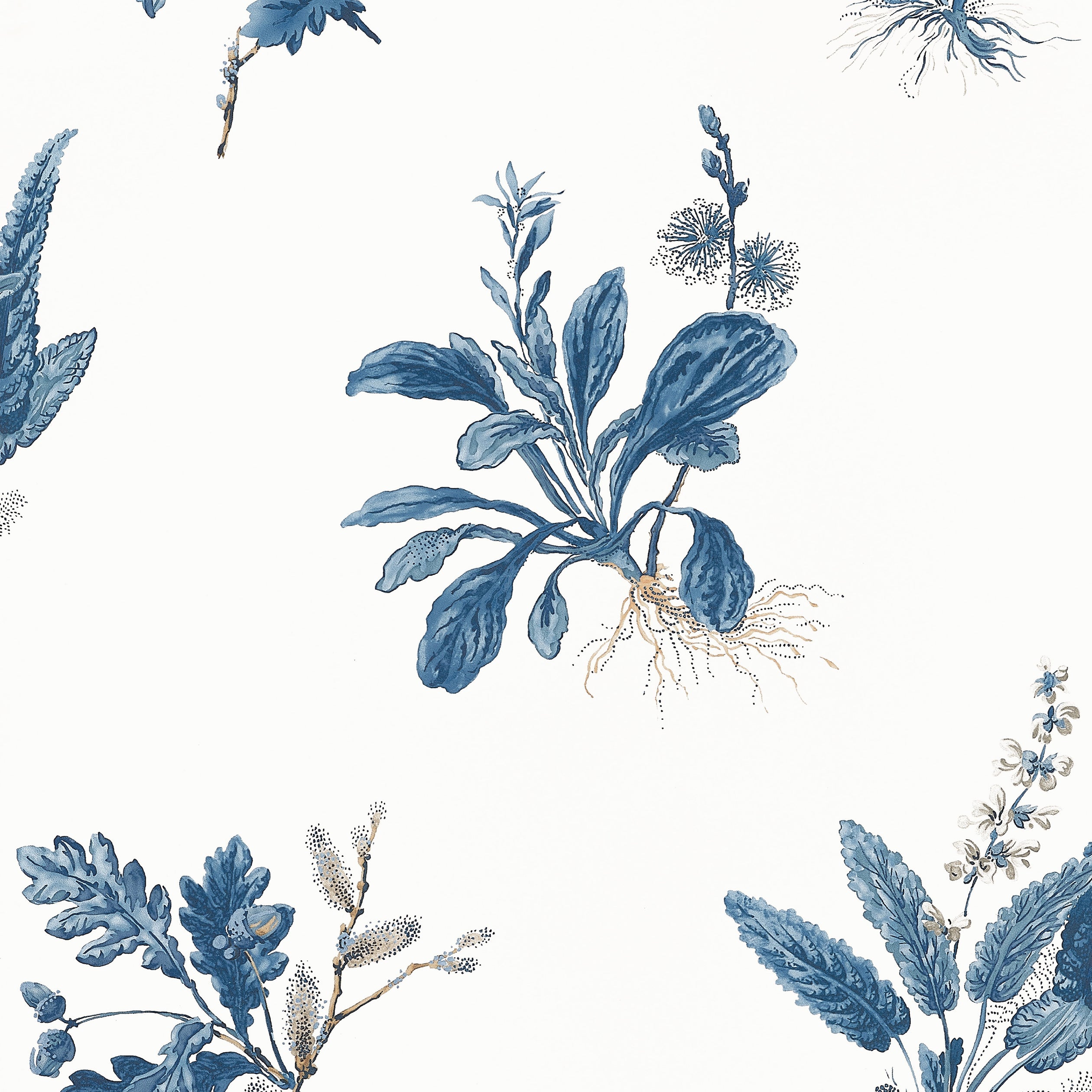 Woodland fabric in blue color - pattern number AT57854 - by Anna French in the Bristol collection