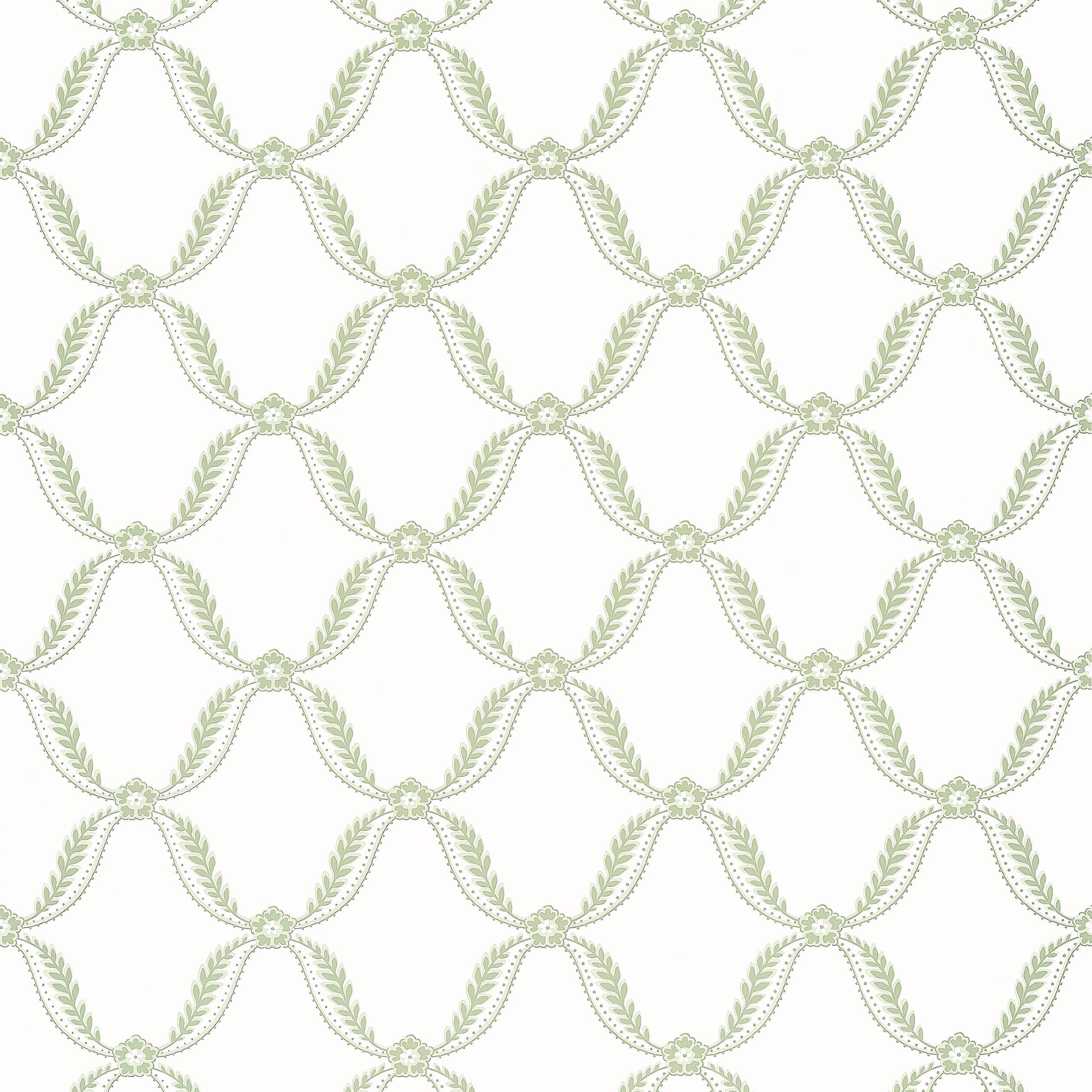 Tate Trellis wallpaper in green color - pattern number AT57882 - by Anna French in the Bristol collection