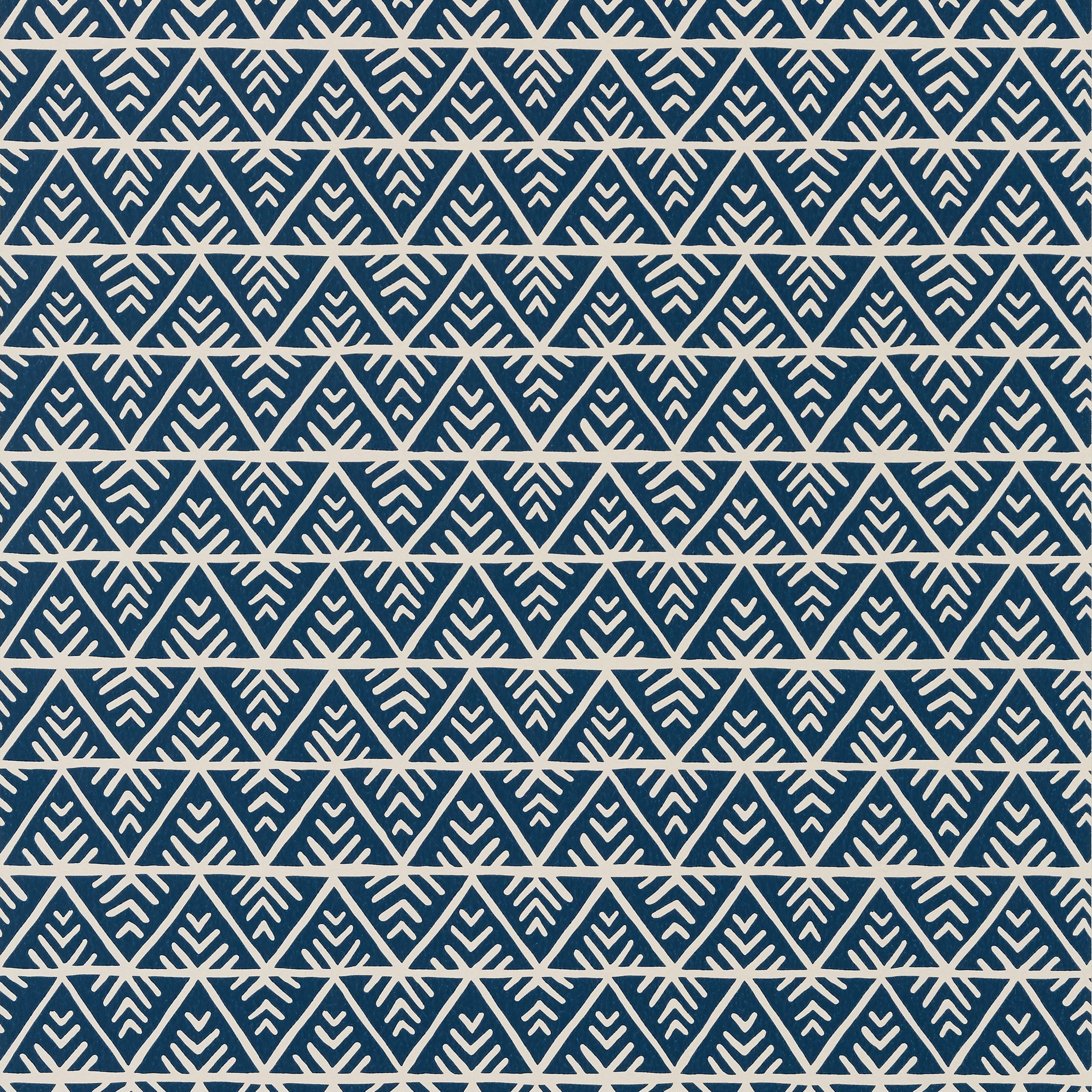 Jules fabric in navy on flax color - pattern number AT78704 - by Anna French in the Palampore collection