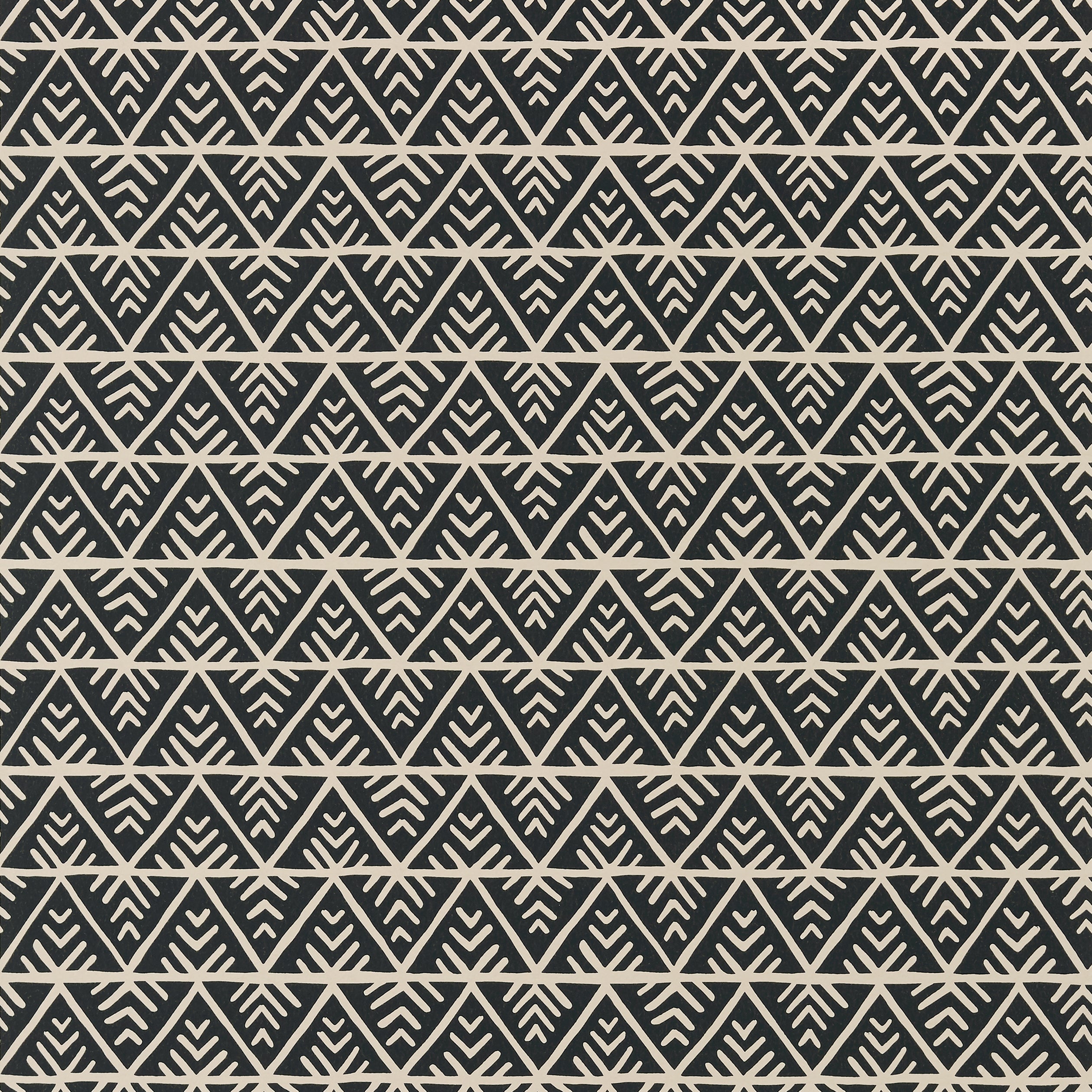 Jules fabric in black on flax color - pattern number AT78707 - by Anna French in the Palampore collection
