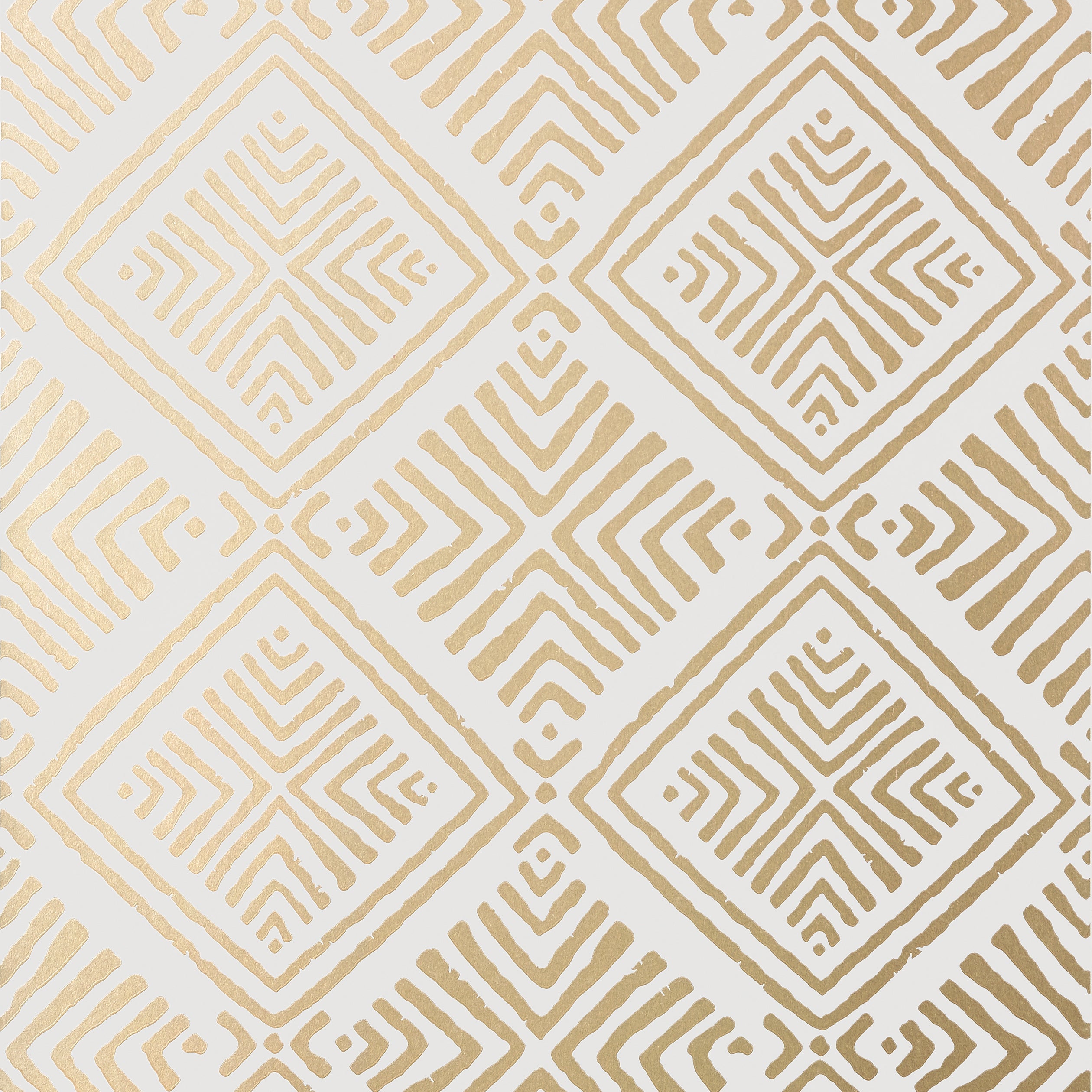 Donavin Diamond wallpaper in metallic gold color - pattern number AT78773 - by Anna French in the Palampore collection