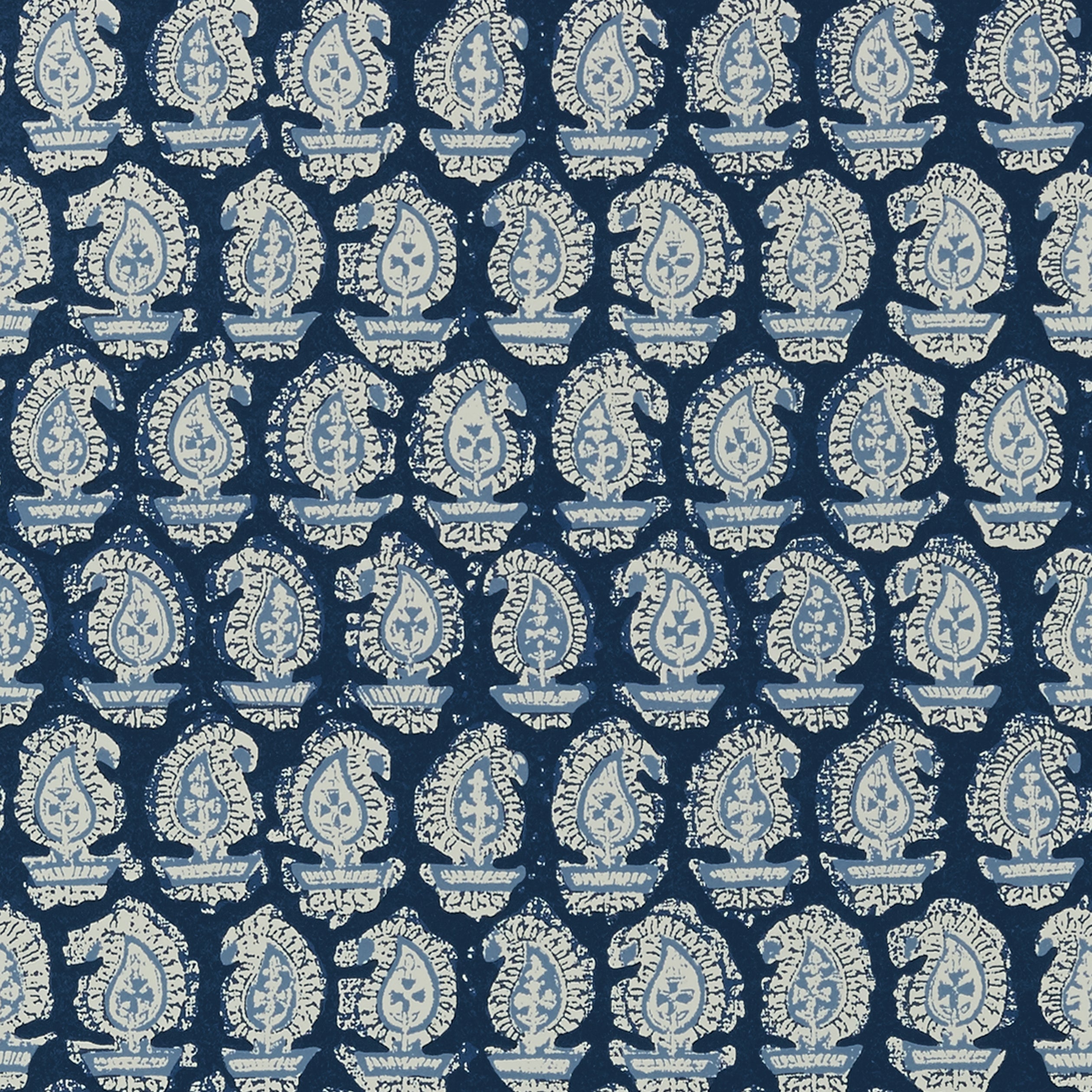 Gada Paisley wallpaper in navy color - pattern number AT78787 - by Anna French in the Palampore collection