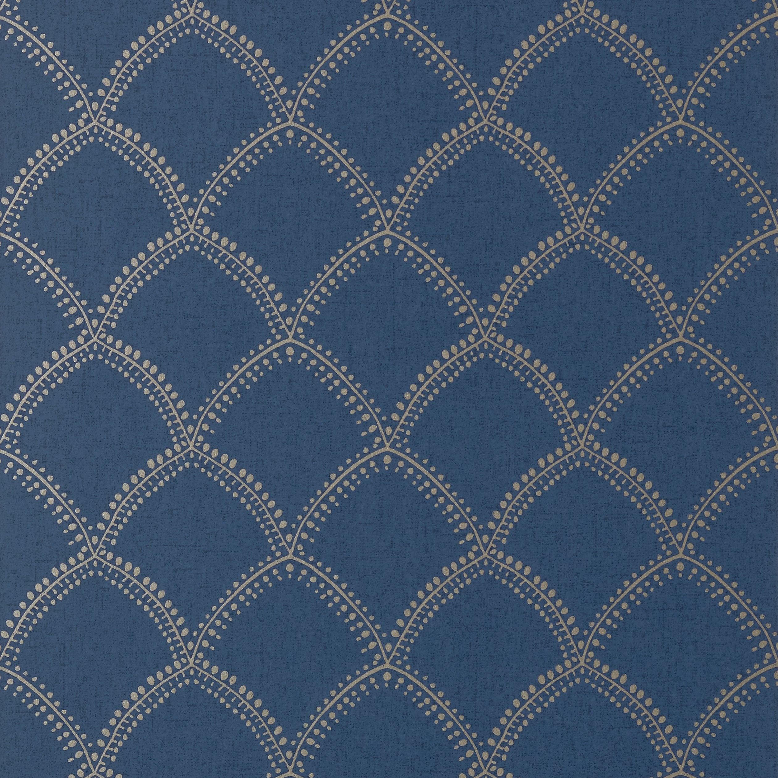 Burmese fabric in metallic on navy color - pattern number AT7911 - by Anna French in the Watermark collection