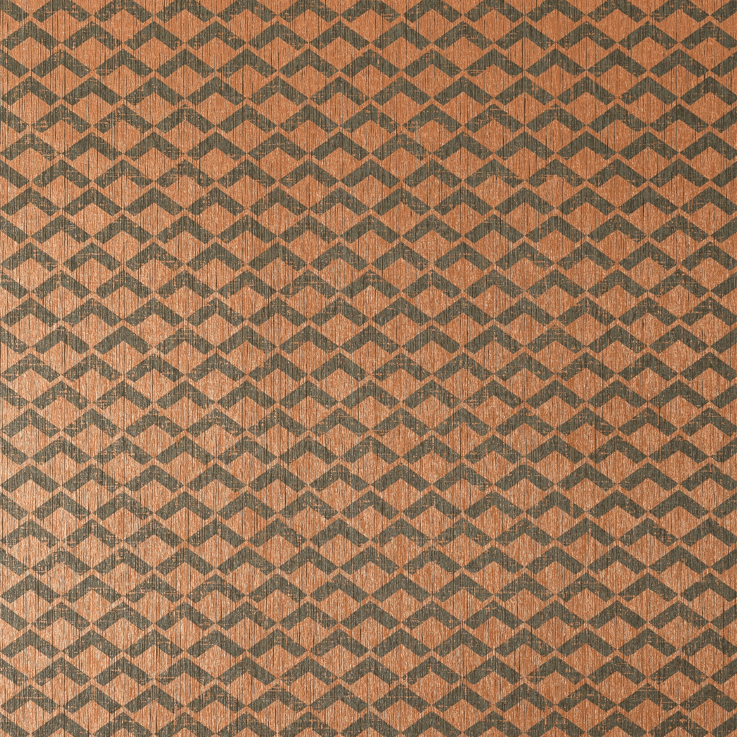 Cashiers fabric in charcoal and metallic copper color - pattern number AT79112 - by Anna French in the Small Scale collection