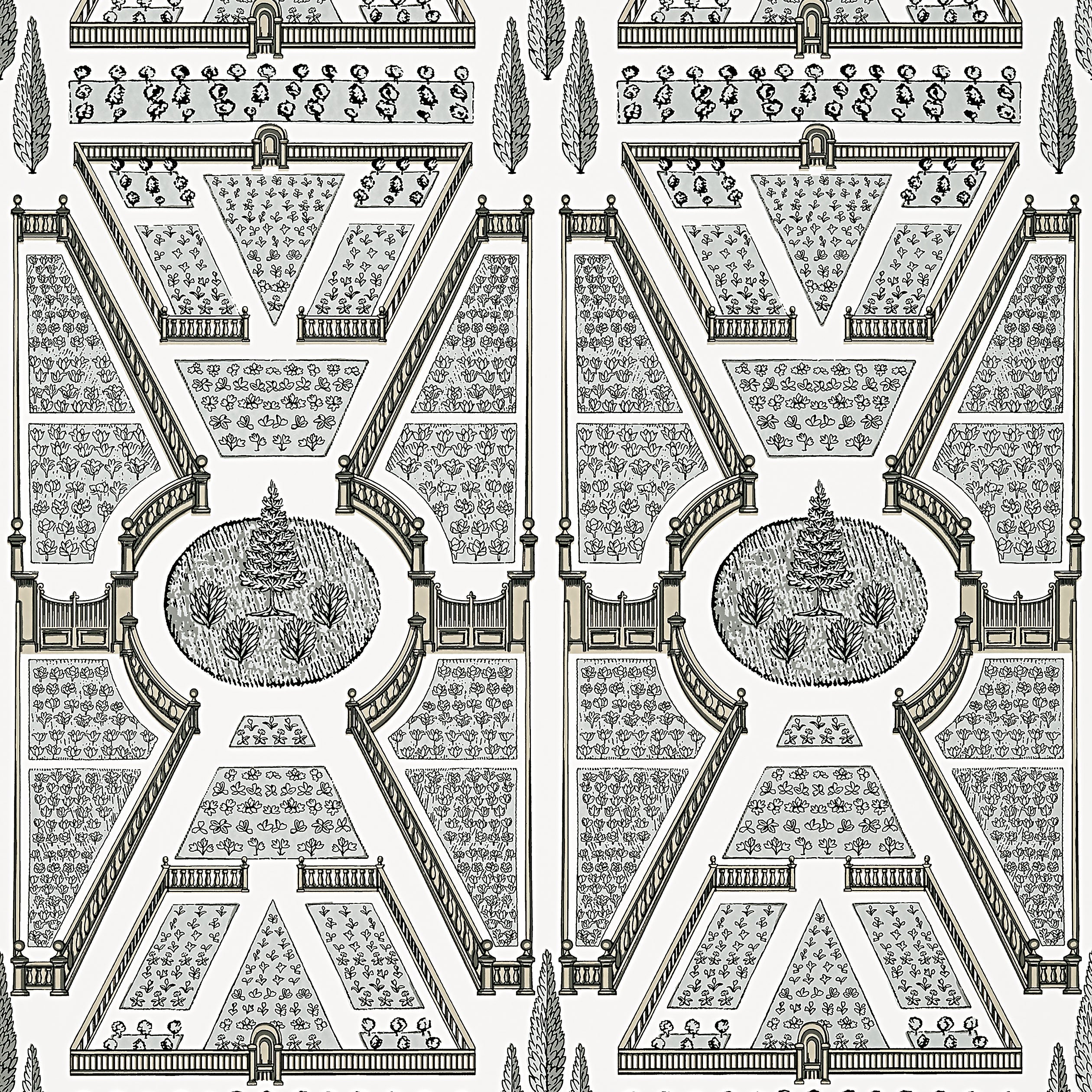 Aerial Garden fabric in neutral color - pattern number AT9598 - by Anna French in the Savoy collection