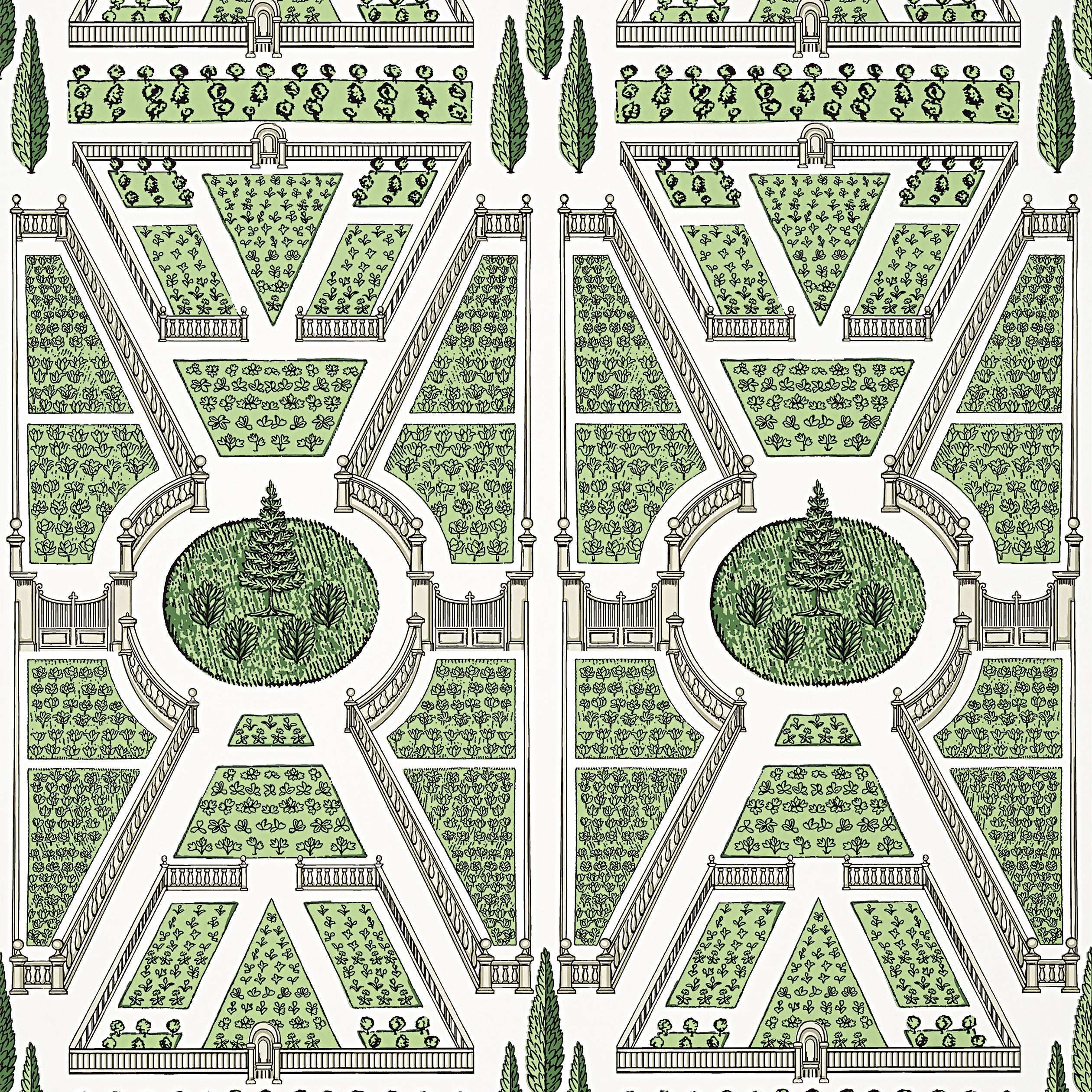 Aerial Garden fabric in green color - pattern number AT9599 - by Anna French in the Savoy collection