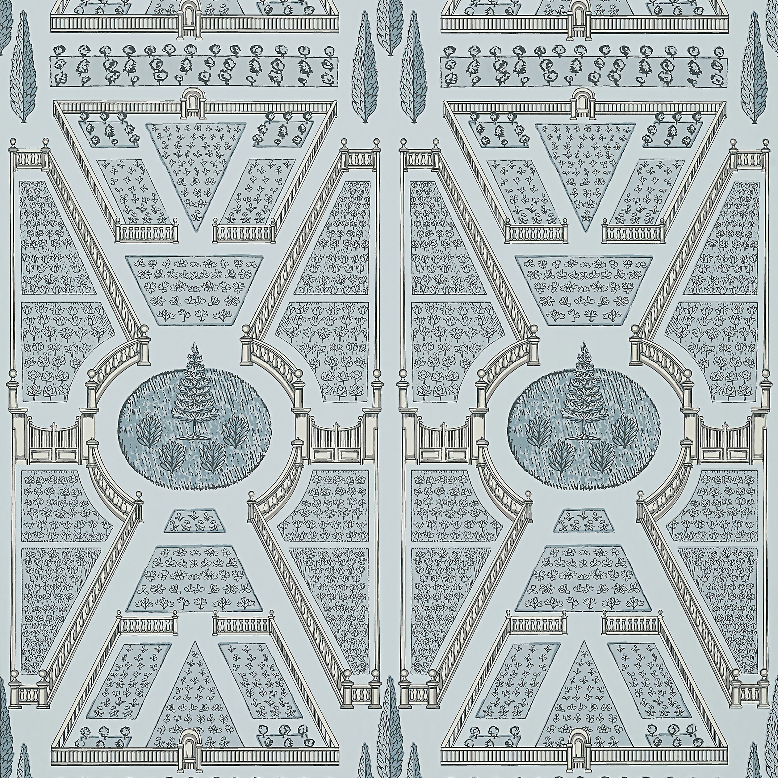 Aerial Garden fabric in spa blue color - pattern number AT9601 - by Anna French in the Savoy collection