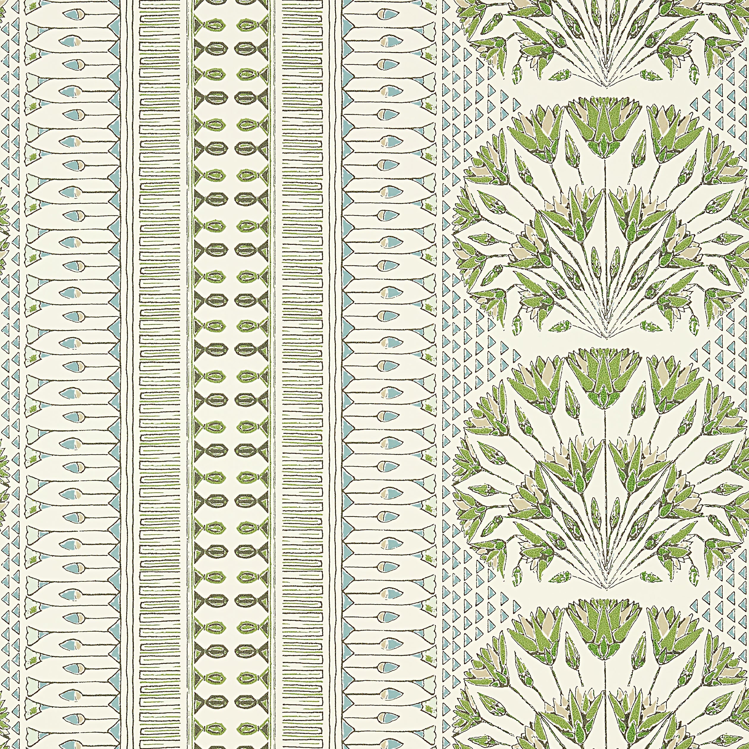 Cairo fabric in green and white color - pattern number AT9623 - by Anna French in the Savoy collection