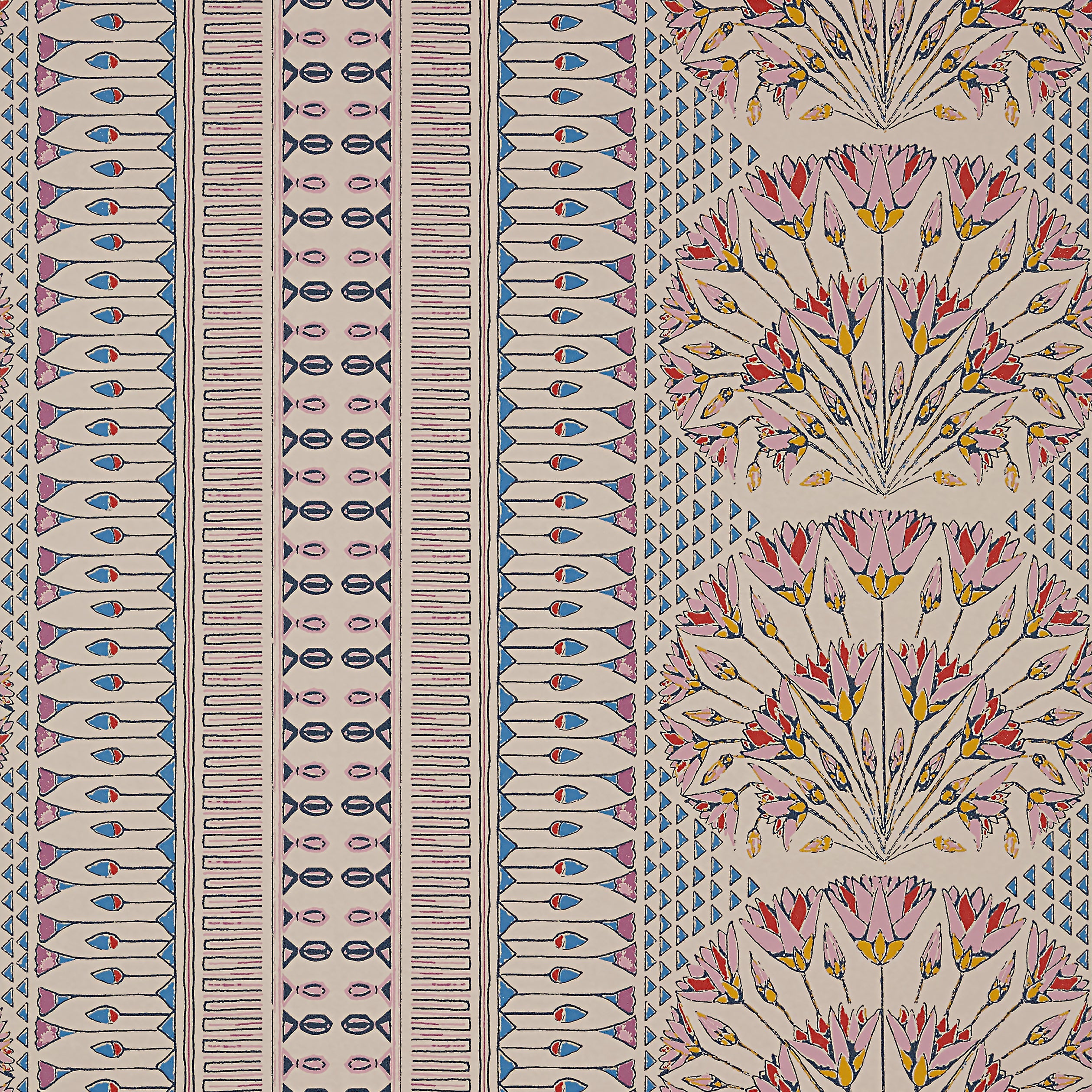Cairo fabric in pink and coral color - pattern number AT9625 - by Anna French in the Savoy collection