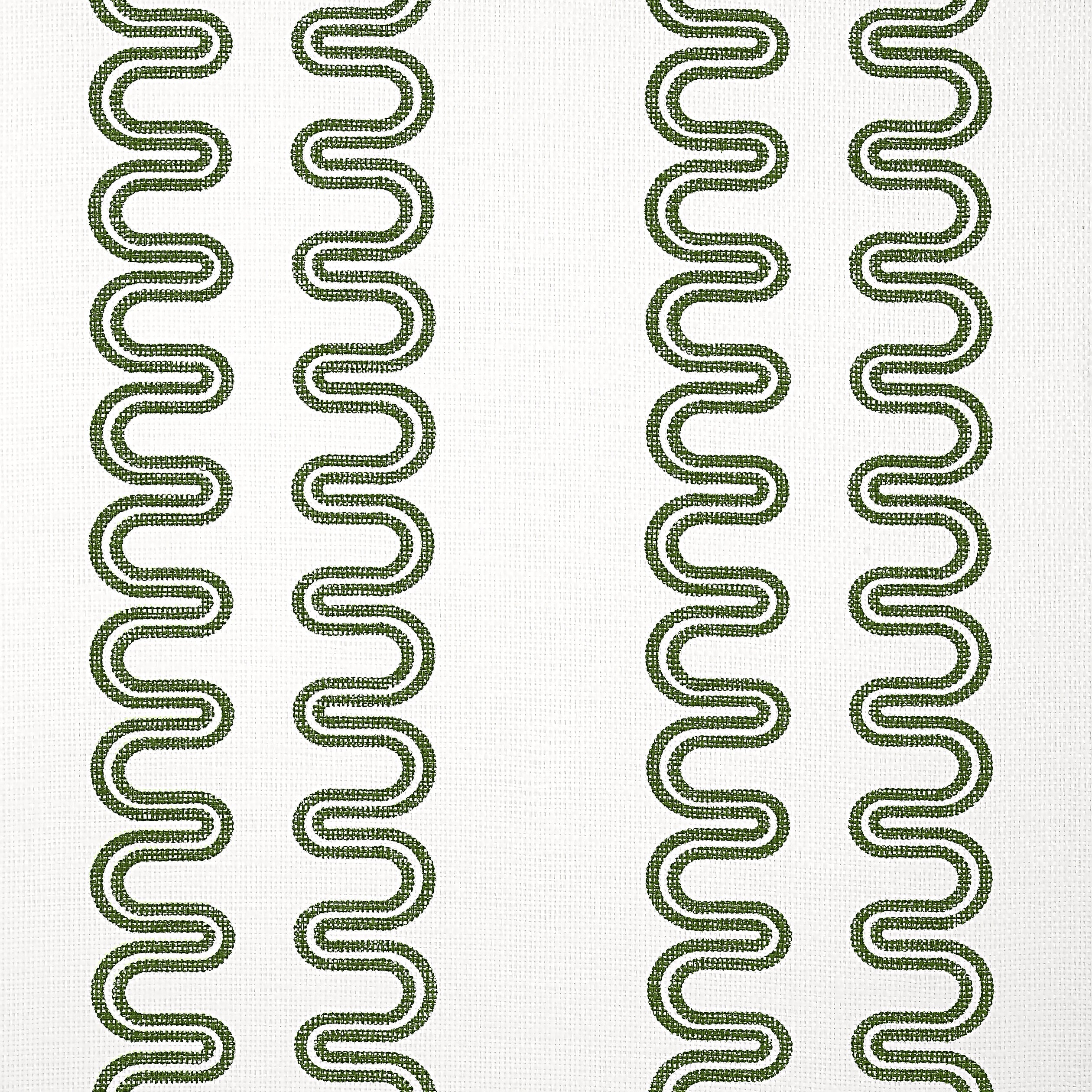 Herriot Way fabric in green on white color - pattern number AT9635 - by Anna French in the Savoy collection