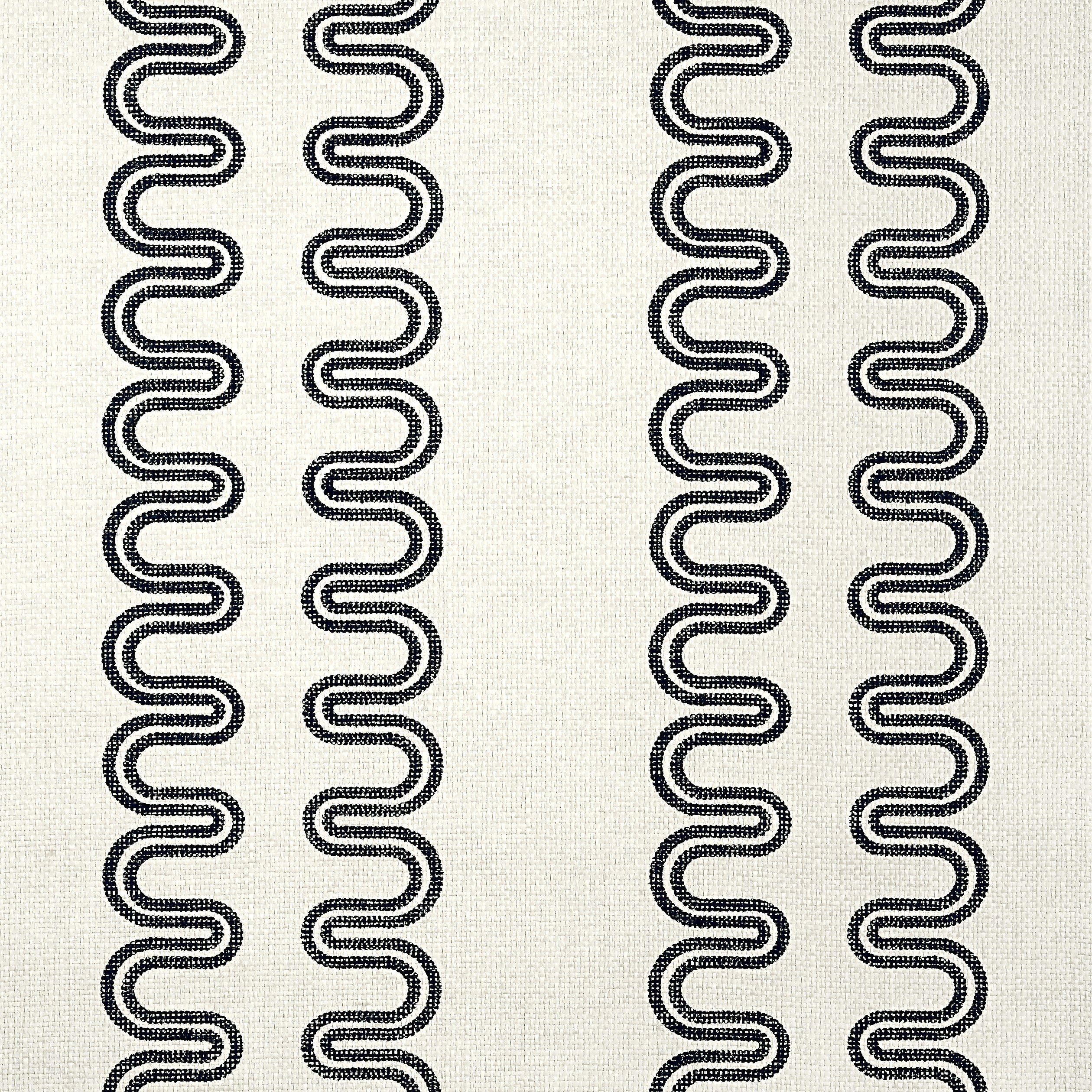 Herriot Way fabric in black on flax color - pattern number AT9637 - by Anna French in the Savoy collection