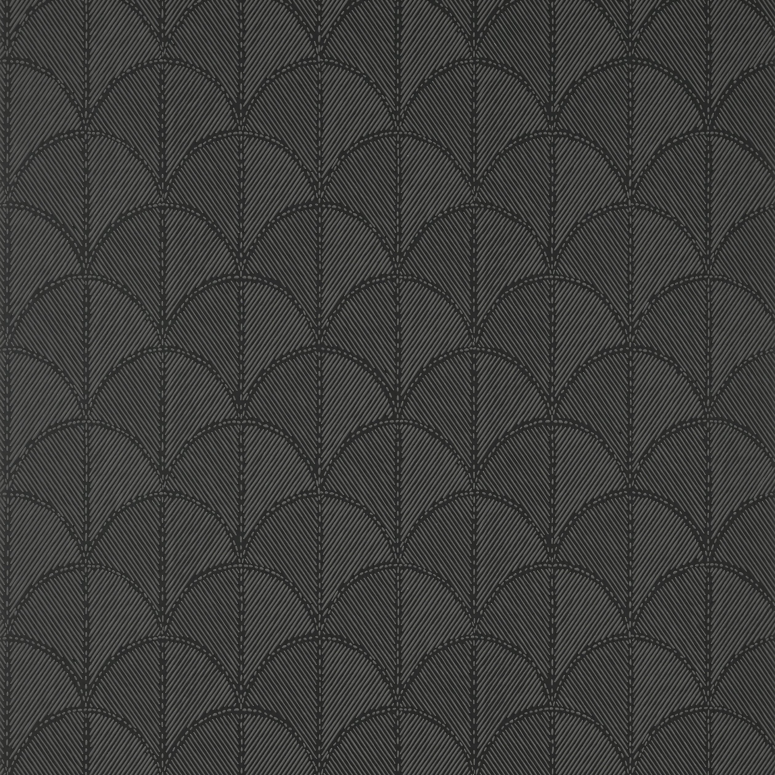 Seton Scallop wallpaper in black color - pattern number AT9690 - by Anna French in the Savoy collection