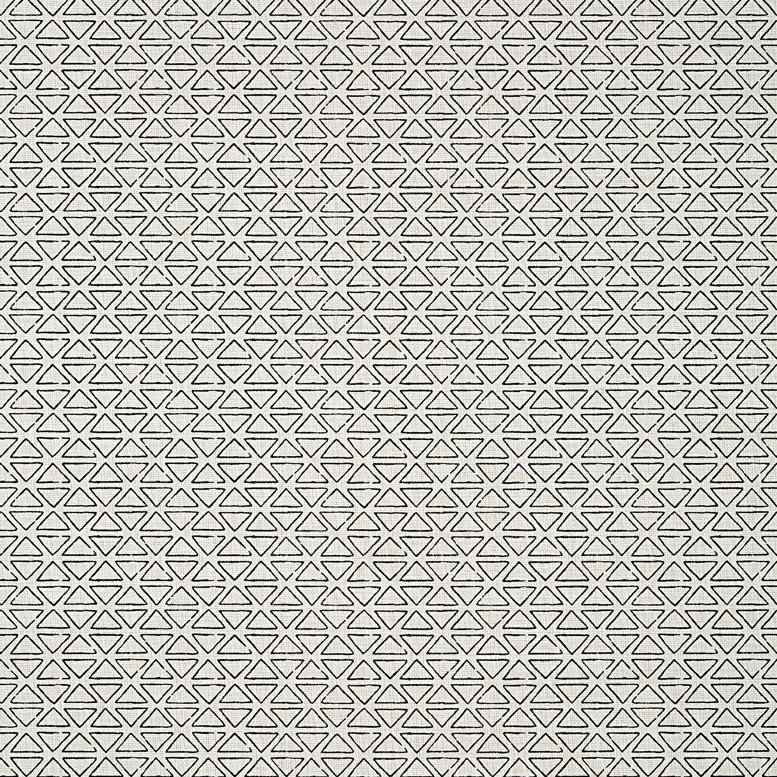 Pyramid wallpaper in black on flax color - pattern number AT9694 - by Anna French in the Savoy collection
