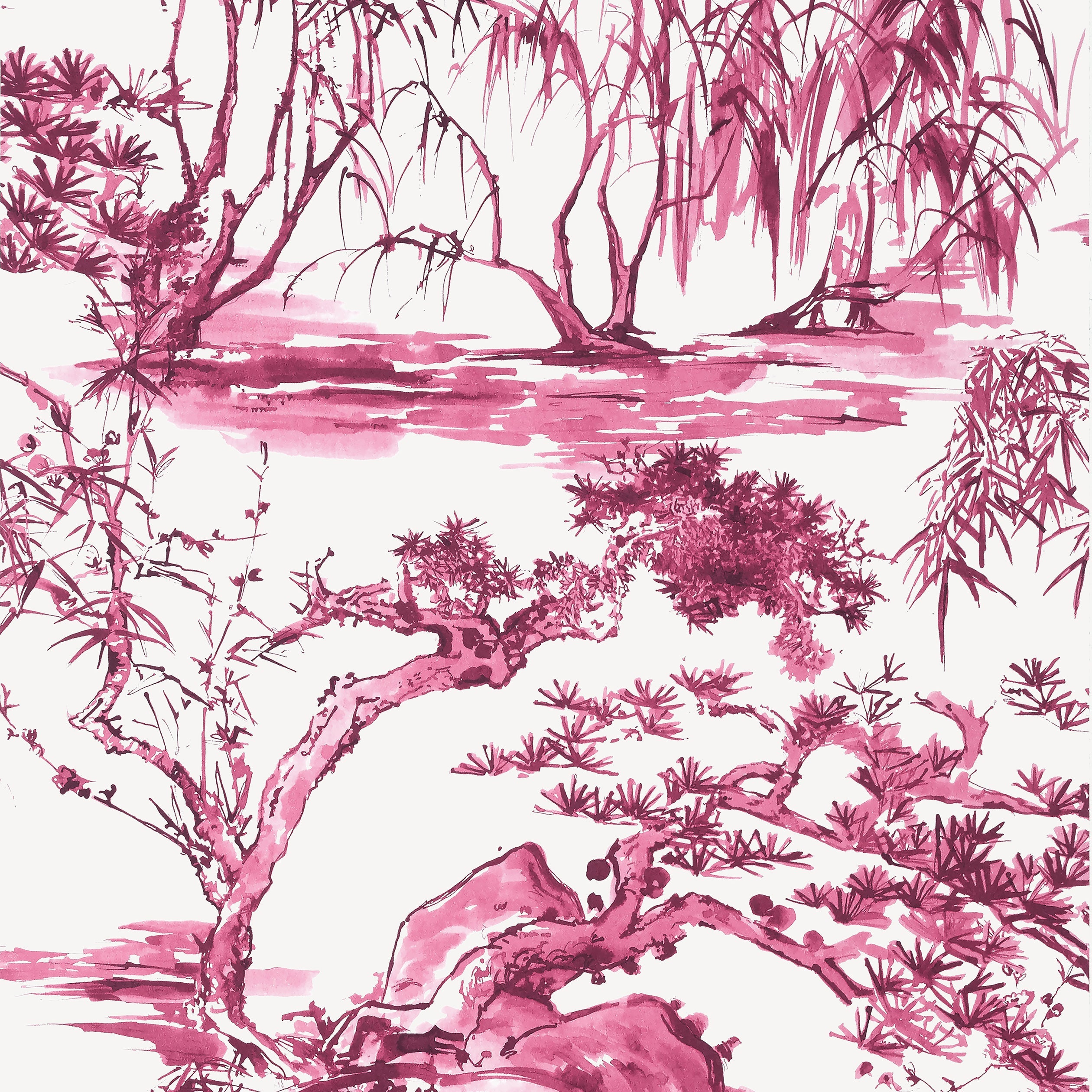 Kyoto fabric in fuchsia color - pattern number AT9831 - by Anna French in the Nara collection