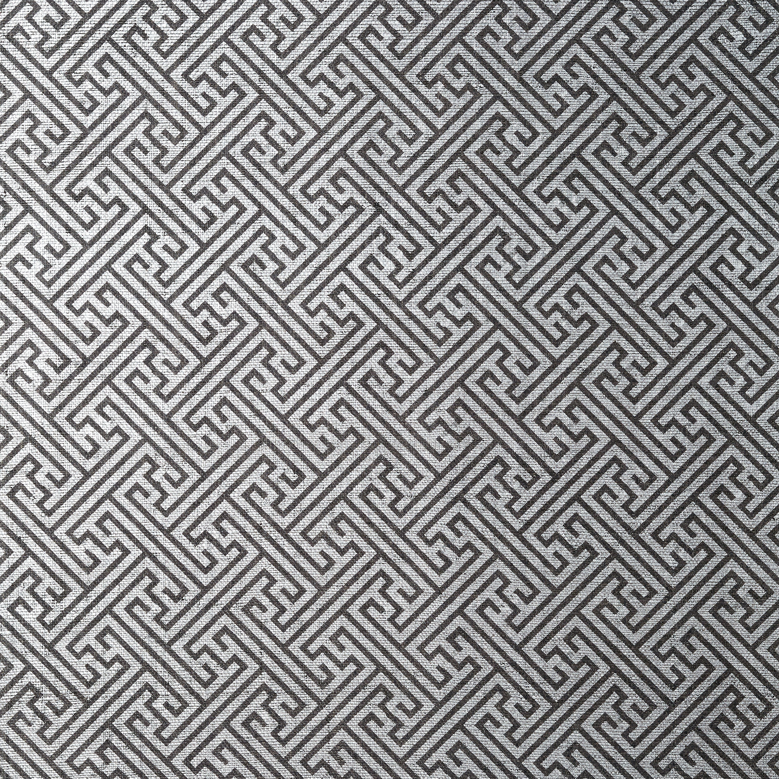 Charlotte Raffia fabric in black and metallic silver color - pattern number AT9842 - by Anna French in the Nara collection