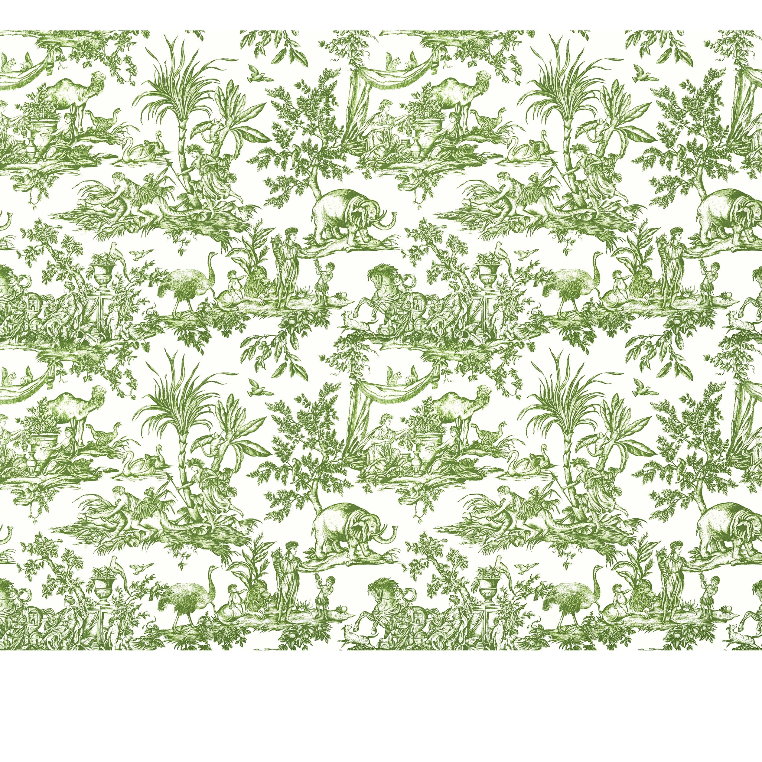 Antilles Toile wallpaper in green color - pattern number ATWW15172 - by Anna French in the Antilles collection
