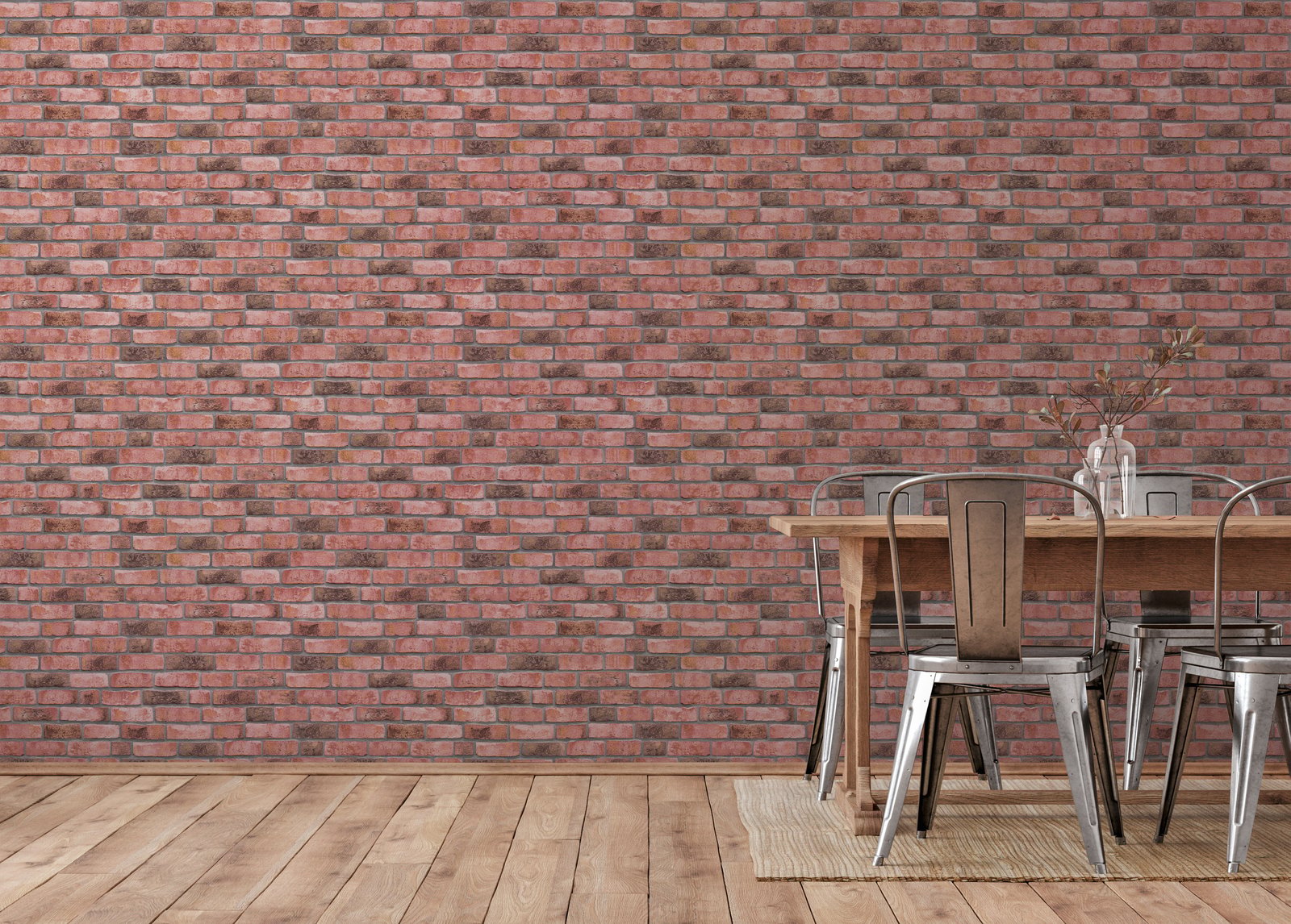Weathered Walls Motif wallpaper in red color - pattern number BB51108 - by Galerie in the The Bricks And More collection