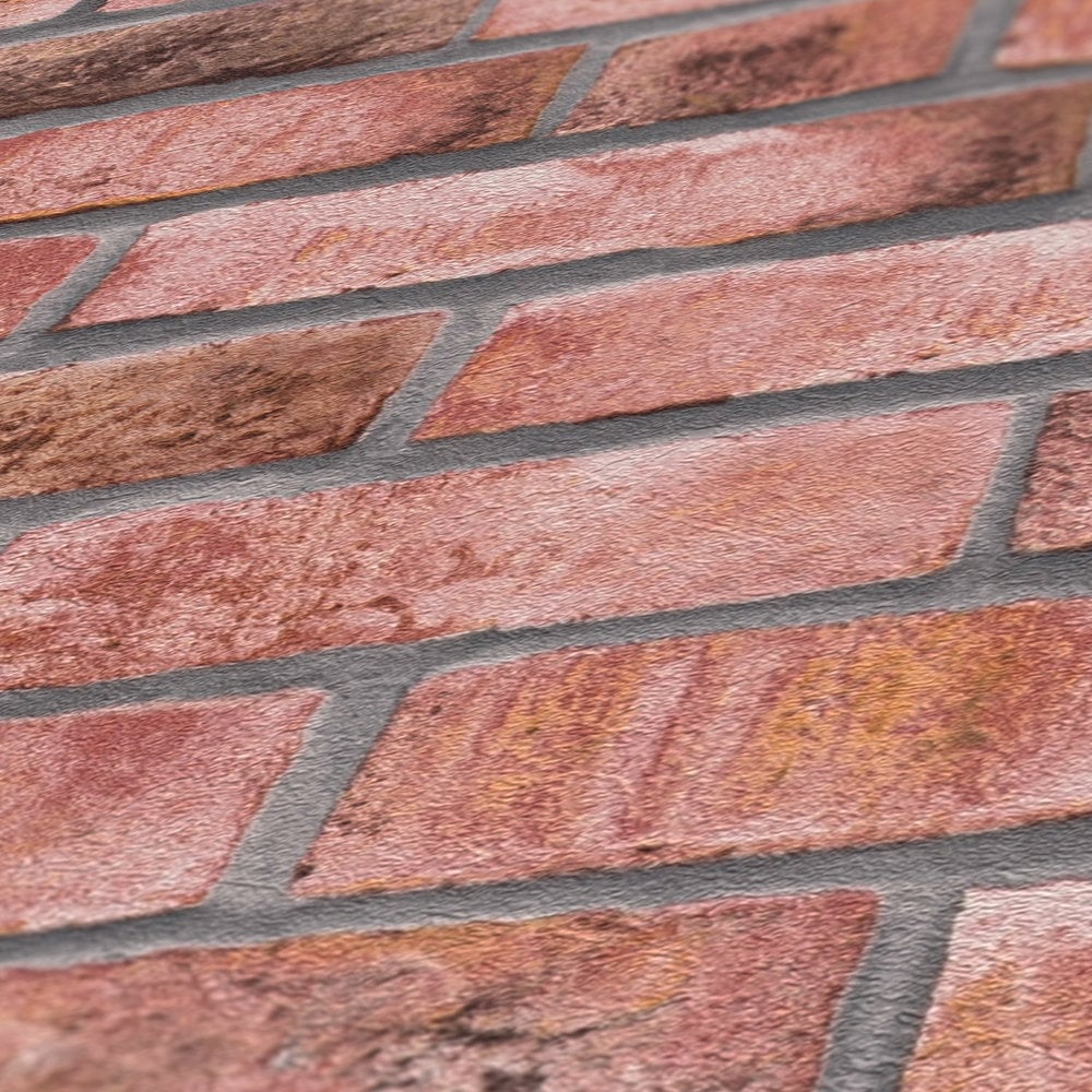 Weathered Walls Motif wallpaper in red color - pattern number BB51108 - by Galerie in the The Bricks And More collection