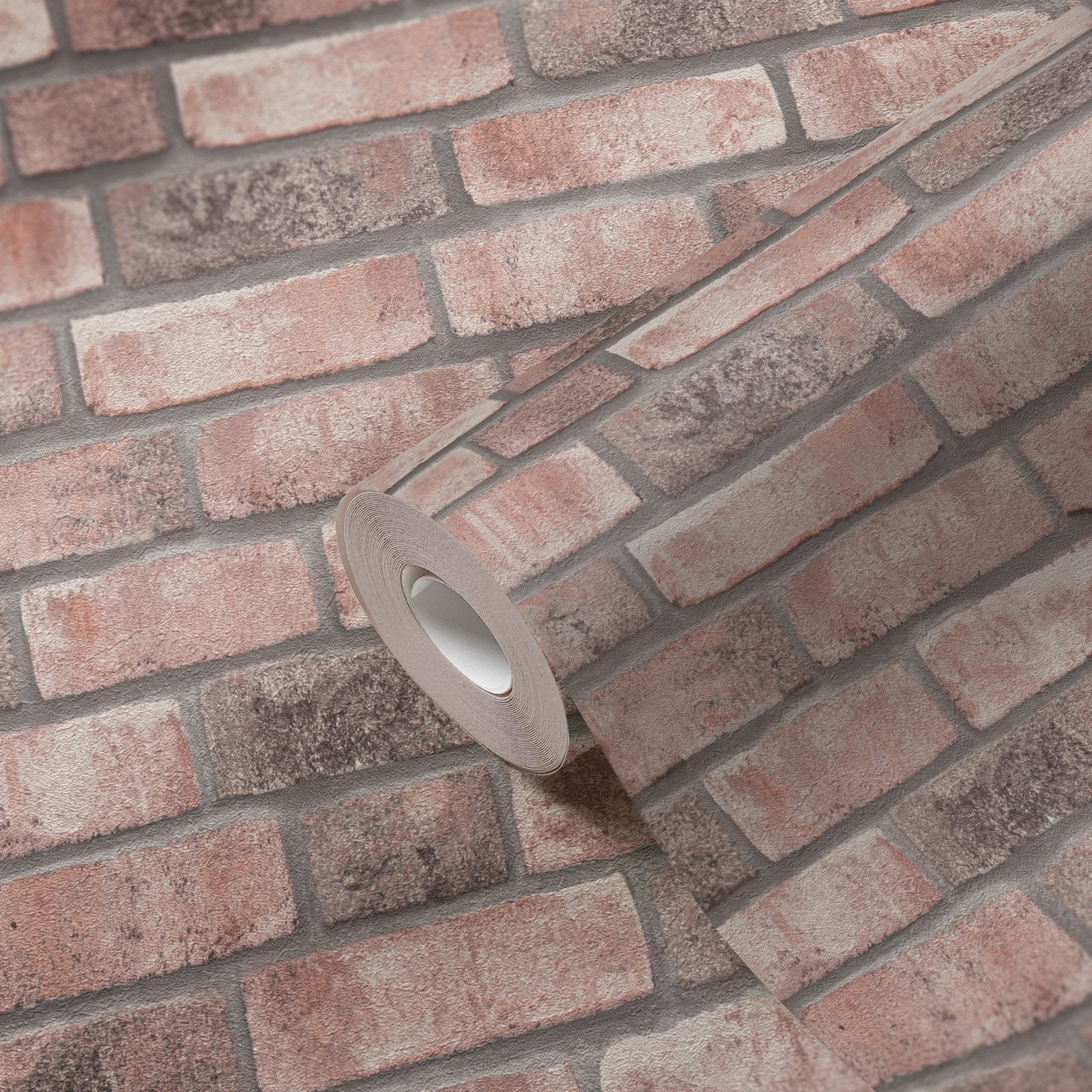 Weathered Walls Motif wallpaper in pink color - pattern number BB51109 - by Galerie in the The Bricks And More collection